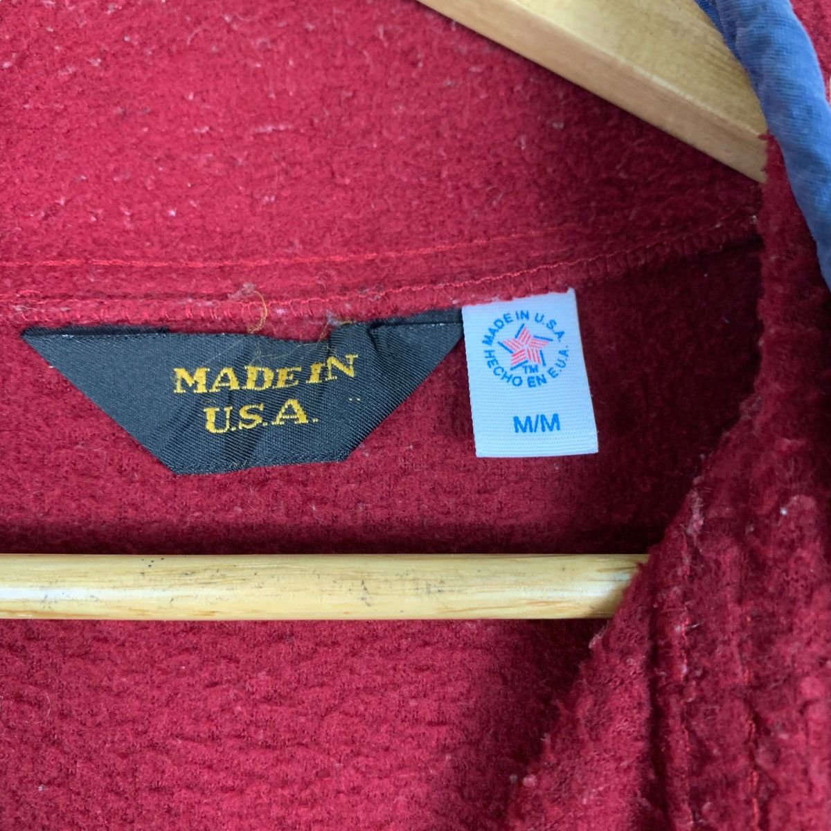 Other 90's Made in USA Half Button Pullover Red Fleece #1139-C52 Size US M / EU 48-50 / 2 - 13 Thumbnail