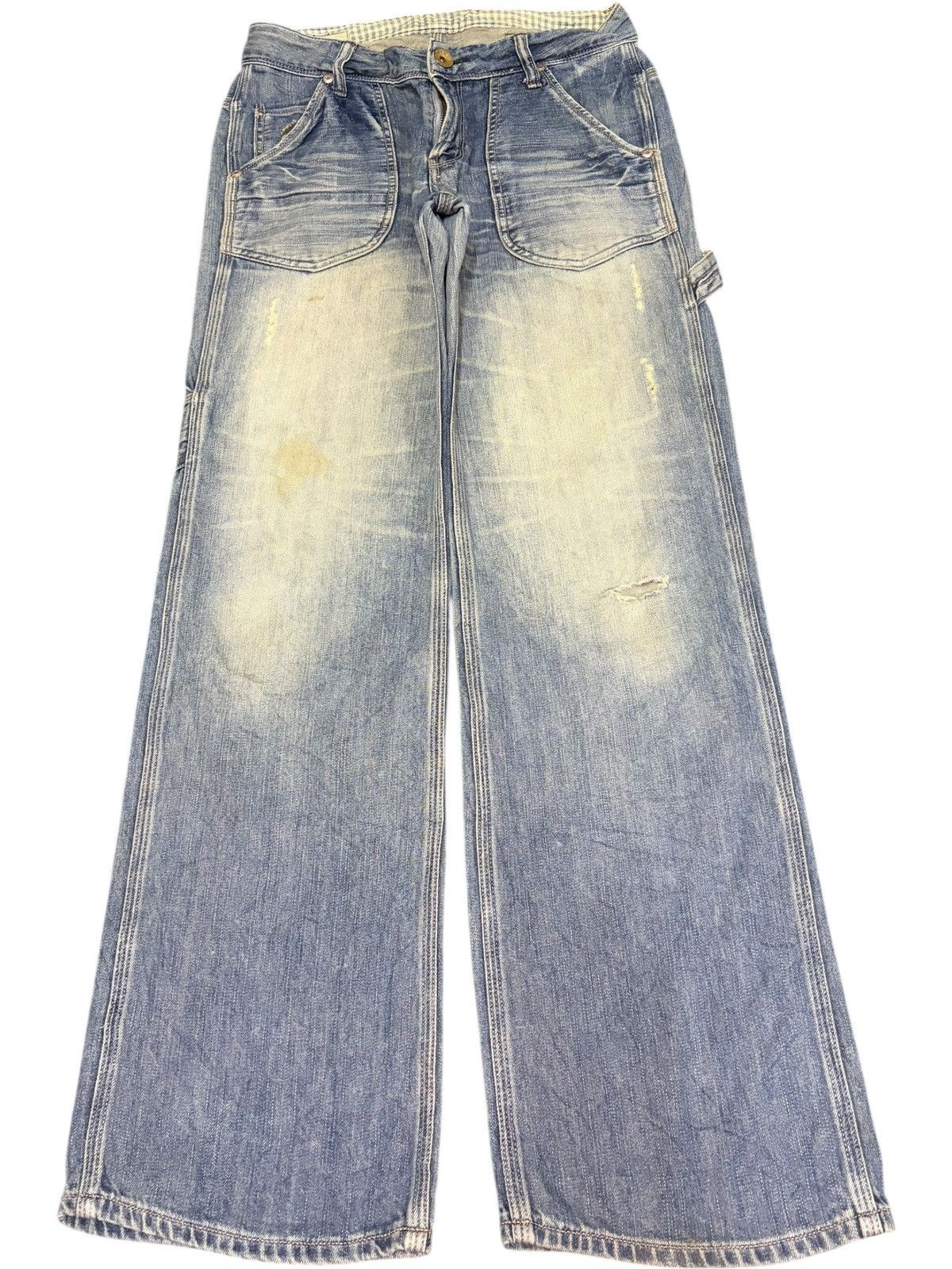 Marithe + Francois Girbaud Vintage Japanese Brand Buckle Back Carpenter Baggy Jeans Size 28" / US 6 / IT 42 - 1 Thumbnail