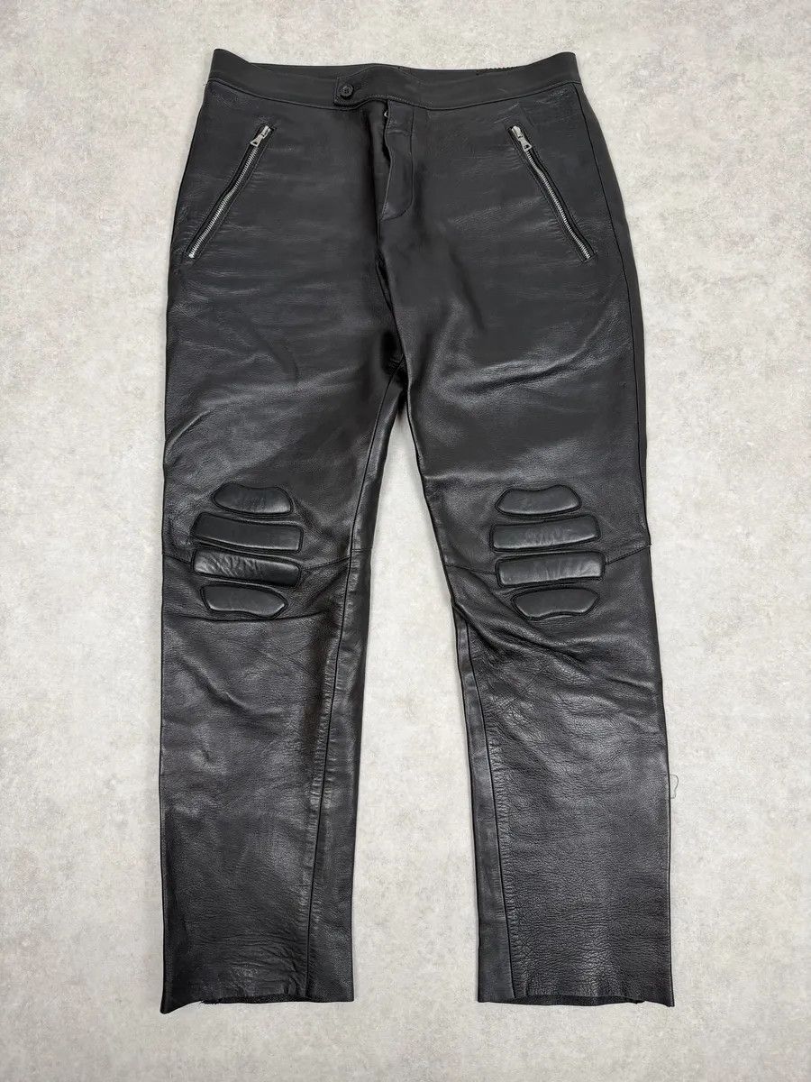 Prada FW1999 Prada Black Padded Biker Leather Pants Size US 30 / EU 46 - 1 Thumbnail