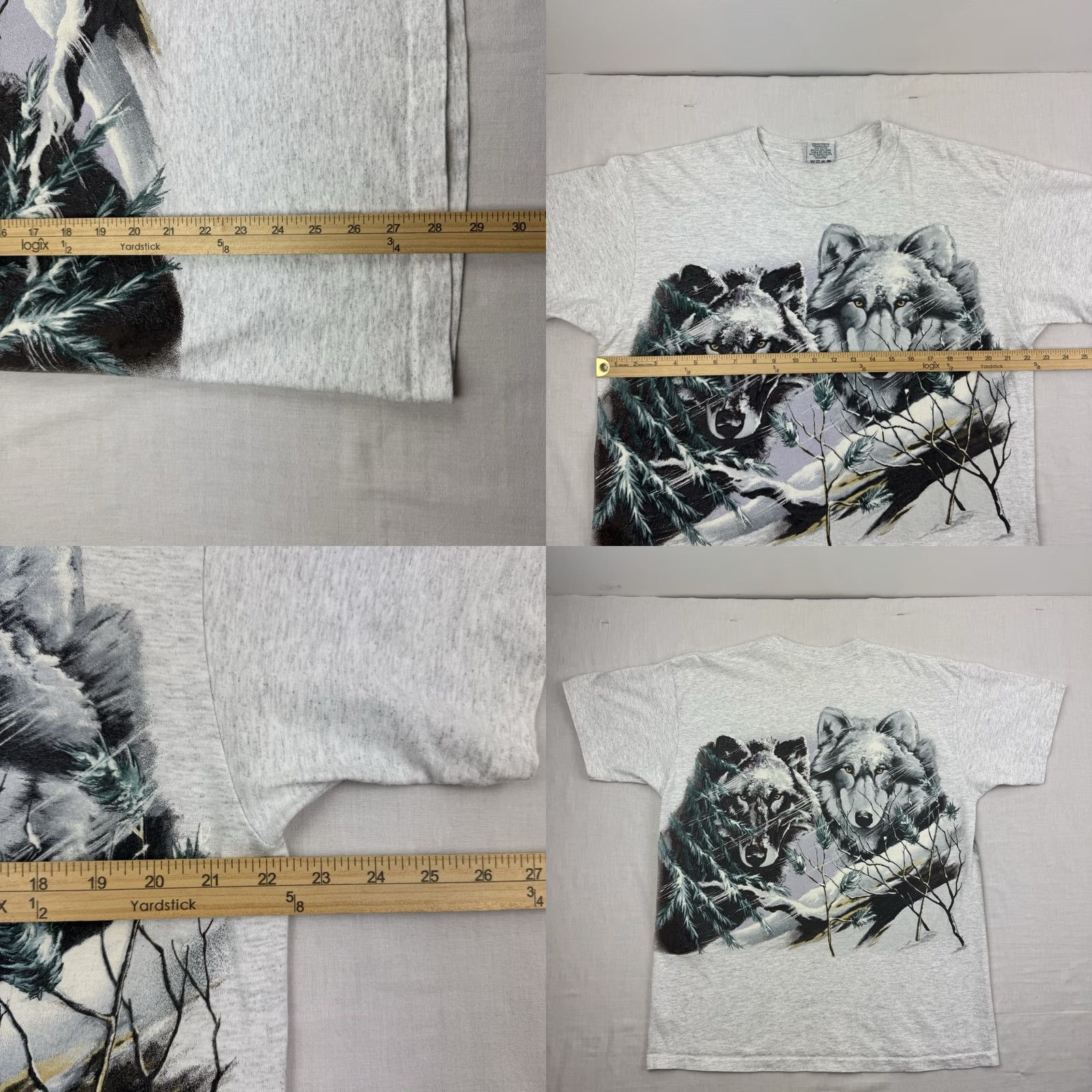 Vintage VINTAGE Wolf Nature T Shirt Adult XL All Over Print Animals Forest Snow 90s USA Shirt Mens XL Gray 90s Animals Nature Victoria? Size US XL / EU 56 / 4 - 8 Thumbnail