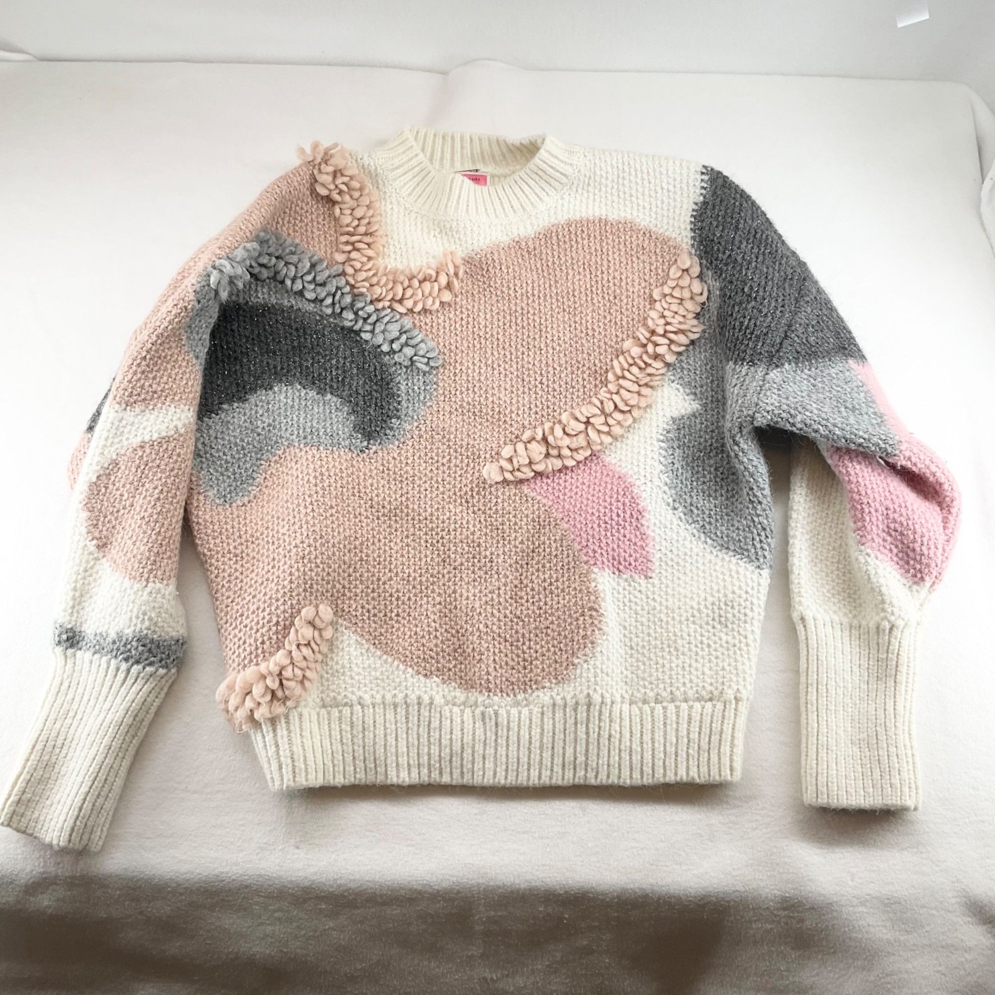 Kate Spade RARE Kate Spade metallic flower bloom petal alpaca sweater j Size XL / US 12-14 / IT 48-50 - 2 Thumbnail