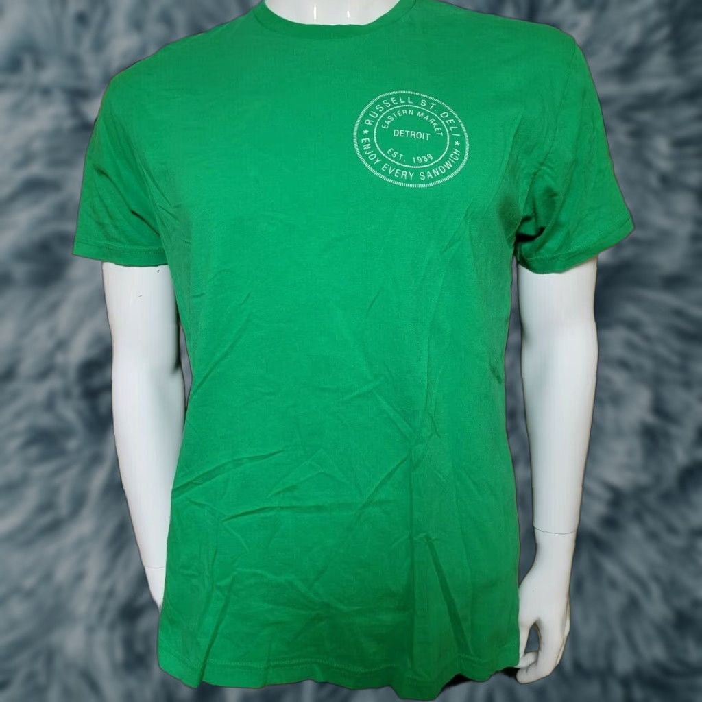 Next Level Russell St. Deli Detroit MI T Shirt Large Green Next Level 100% Cotton Graphic Tee Men Vintage Defunct Restaurants Size US L / EU 52-54 / 3 - 1 Thumbnail