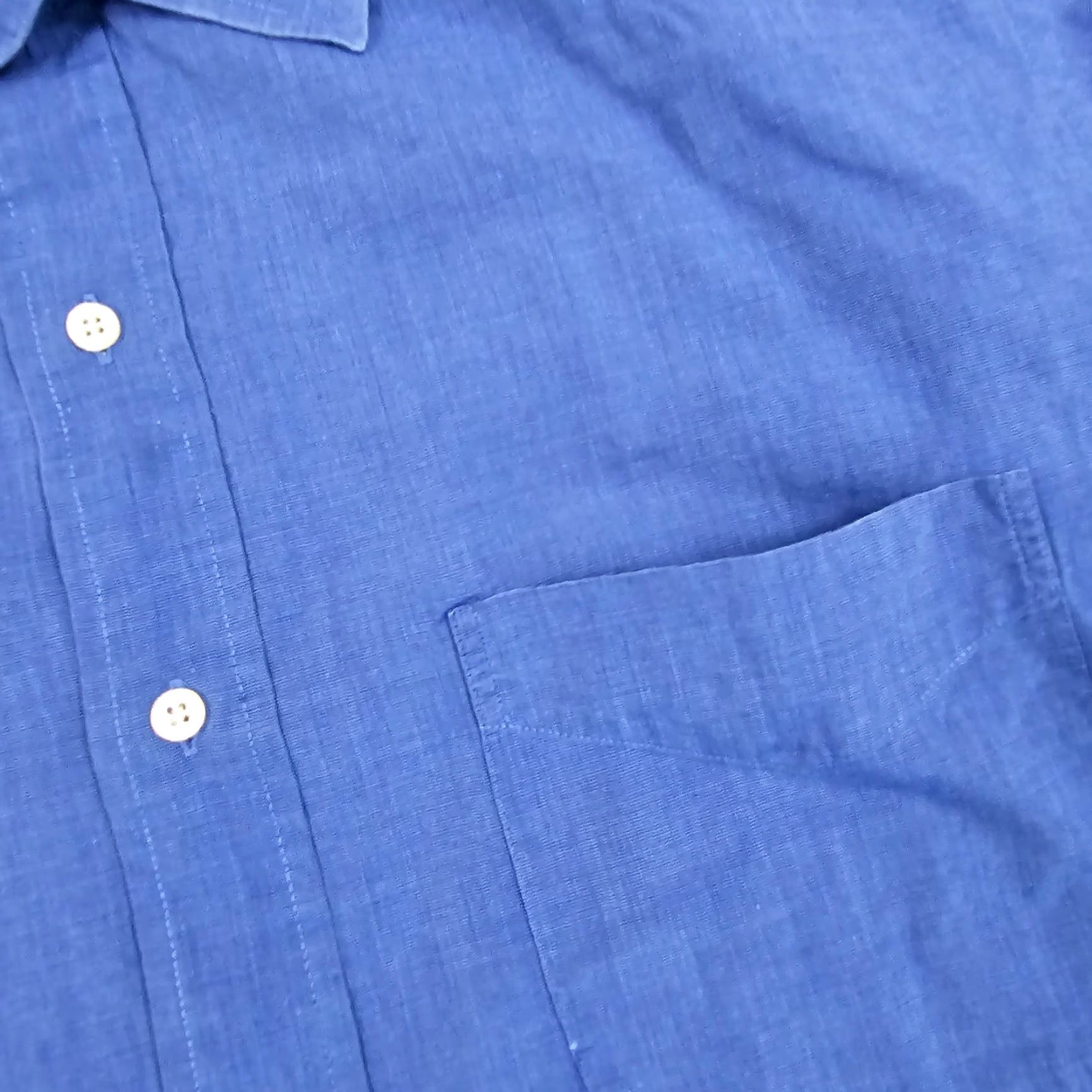 Brooks Brothers VINTAGE Brooks Brothers Button-Up Shirt Mens XL Blue Long Sleeve 100% Cotton Solid Pocket Size US XL / EU 56 / 4 - 4 Thumbnail