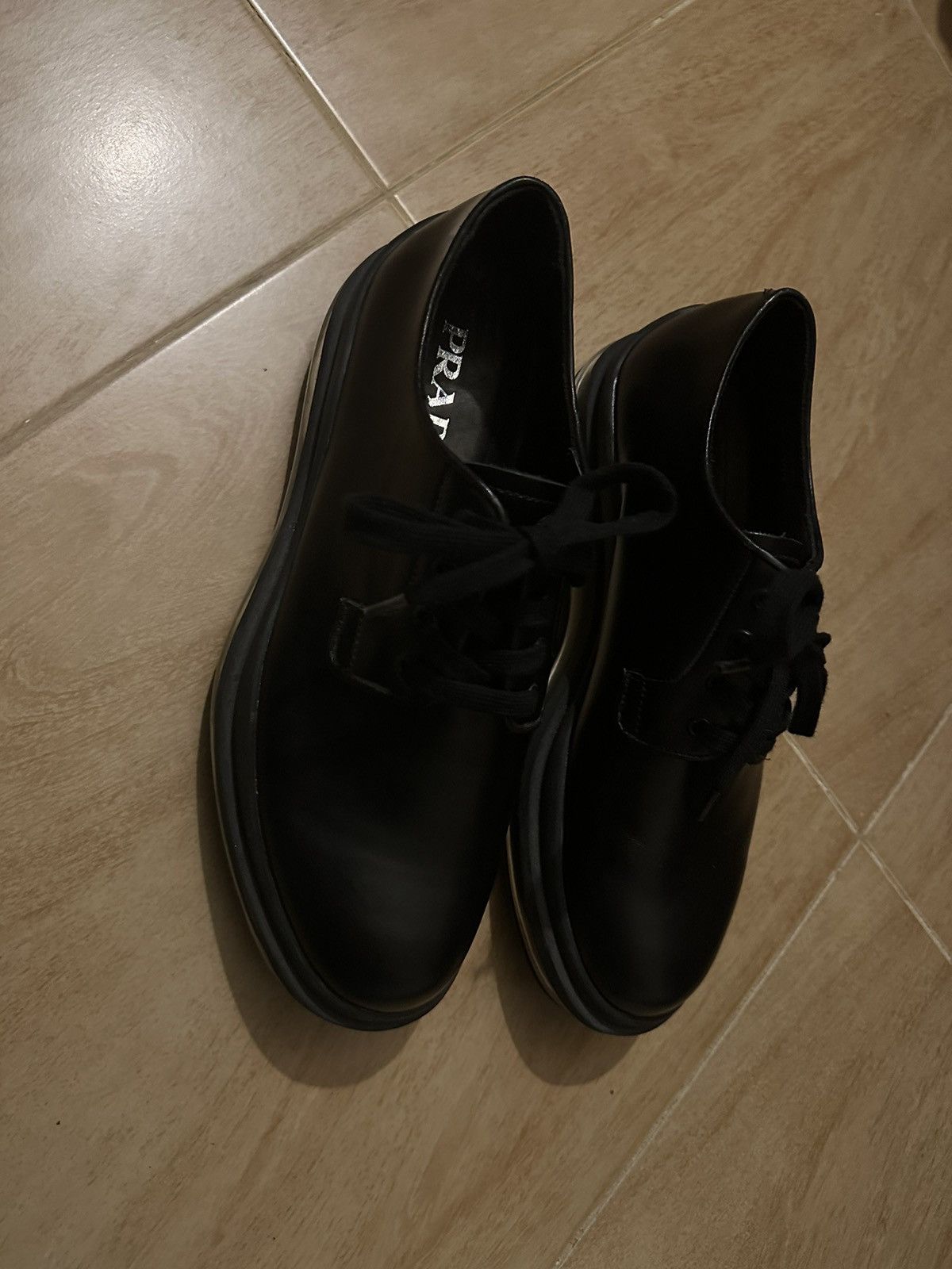 Prada Prada Levitate Brushed Leather Derby Shoes Size US 8 / EU 41 - 10 Thumbnail