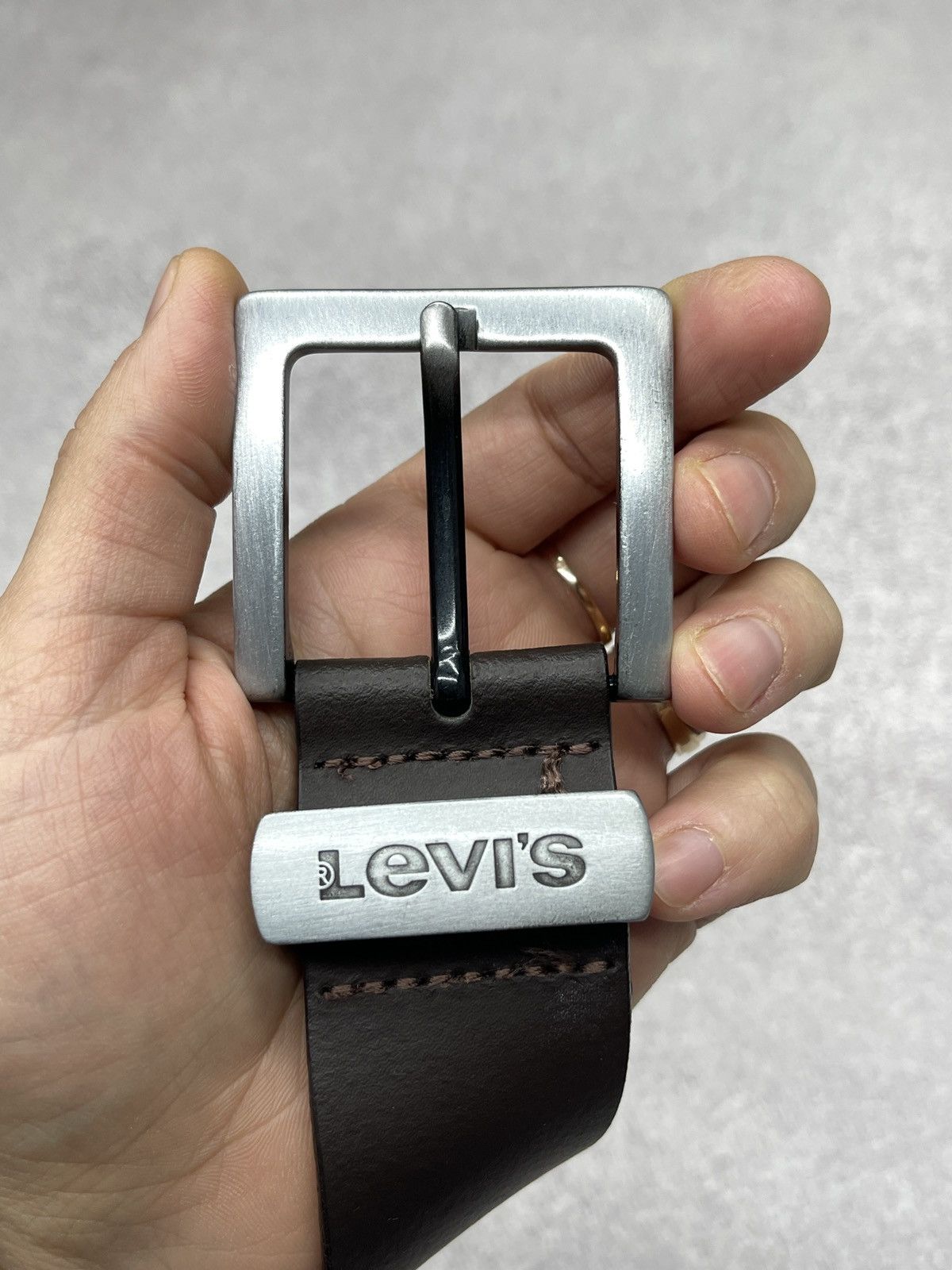 Levi's Levis Leather Belt Brown 100% Bovine Leather Made in Italy Size ONE SIZE - 2 Thumbnail