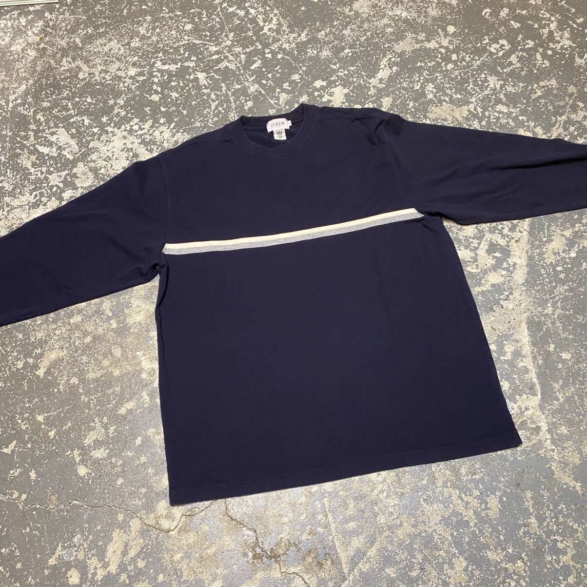 J.Crew × Vintage Vintage J Crew Striped Blank Long Sleeve Tshirt Size US L / EU 52-54 / 3 - 3 Thumbnail