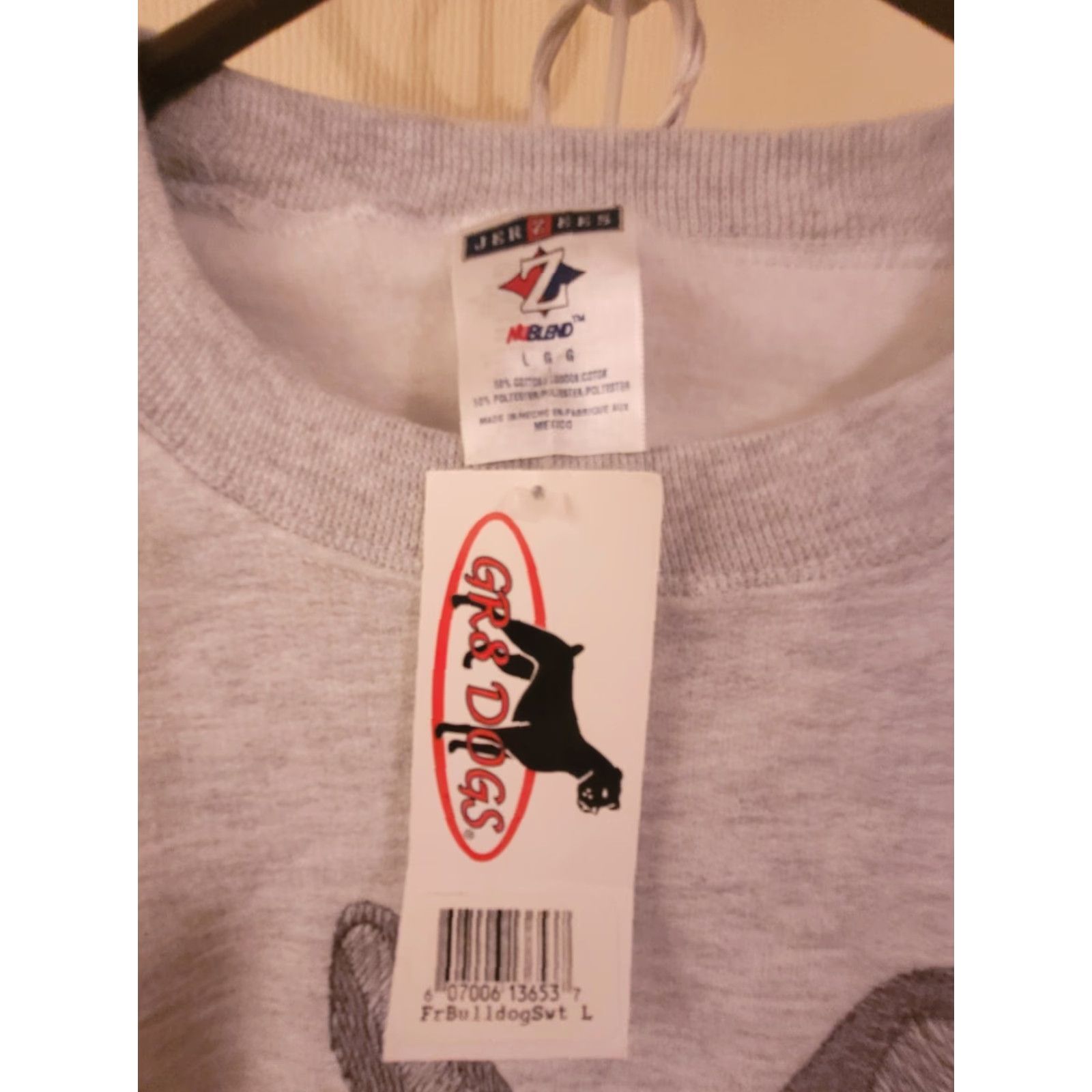 Jerzees VINTAGE Jerzees Sweatshirt Crewneck Dog Graphic Print Unisex Adults Large Gray Cotton Blend Fleece NWT NEW GR8 Dogs Size US L / EU 52-54 / 3 - 3 Thumbnail