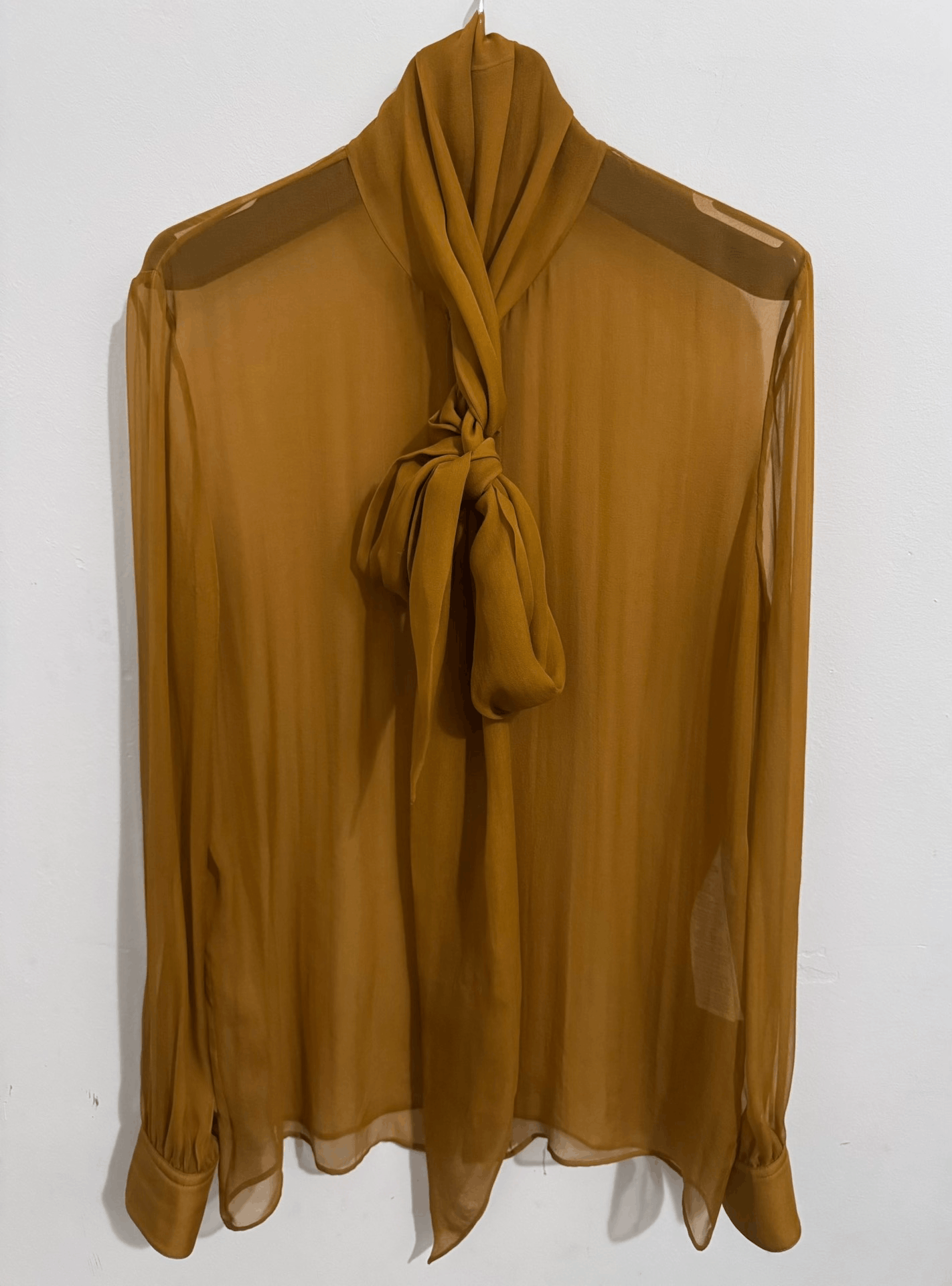 Saint Laurent Paris Saint Laurent Silk Bow Tie Shirt Size M / US 6-8 / IT 42-44 - 1 Thumbnail