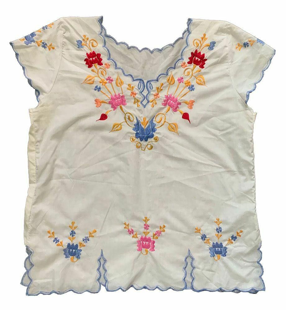 Designer Pre Owned Embroidered White Hand Made Blouse M Size M / US 6-8 / IT 42-44 - 6 Thumbnail