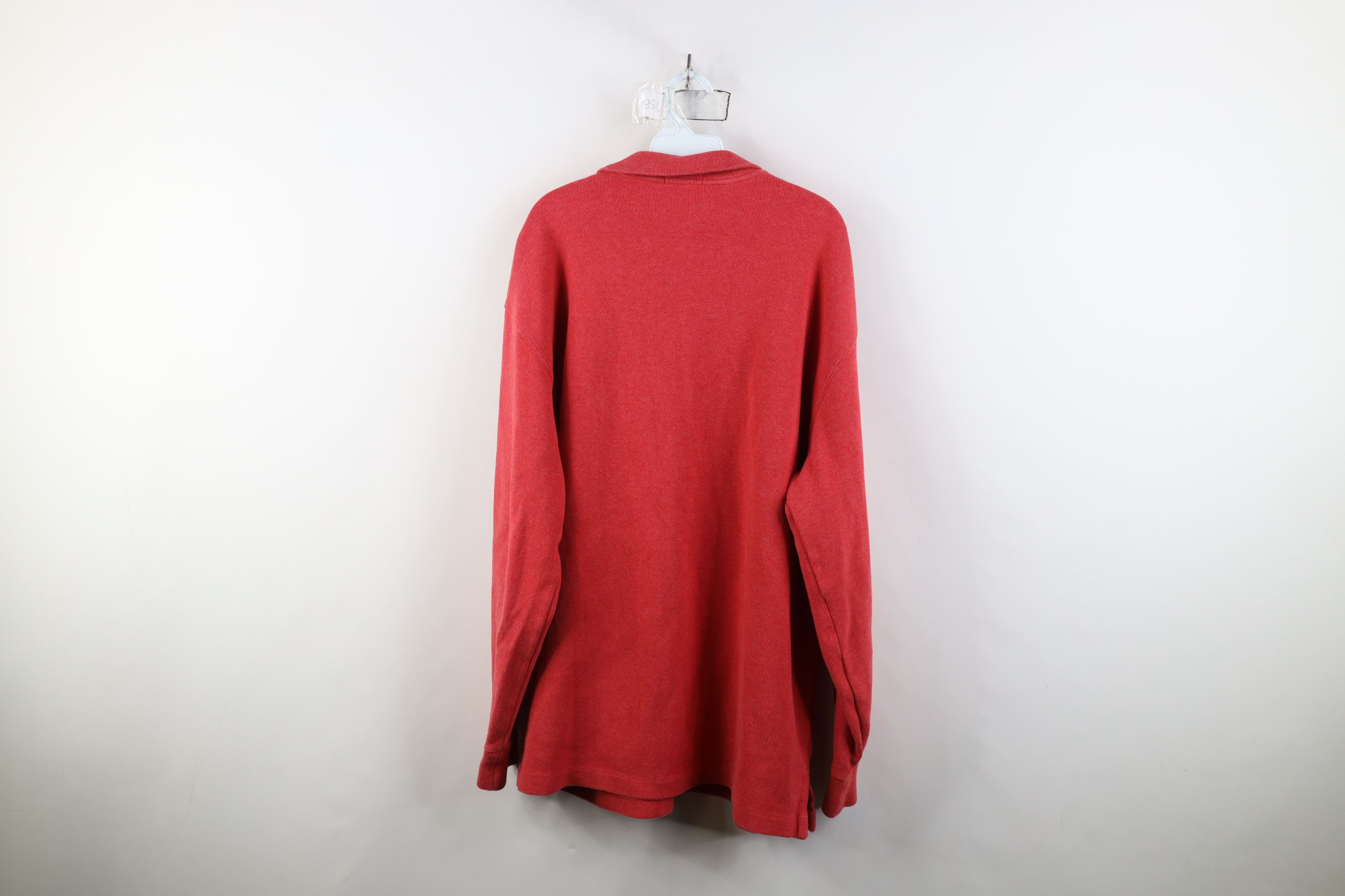 Ralph Lauren Vintage Y2K Ralph Lauren Ribbed Knit Half Zip Sweater Red Size US L / EU 52-54 / 3 - 10 Thumbnail