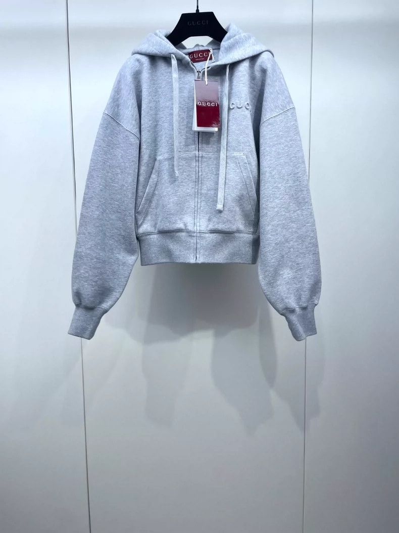 Gucci Gucci New gray zipper hooded sweatshirt 2504-Nextarrow Size US XXS / EU 40 - 1 Thumbnail