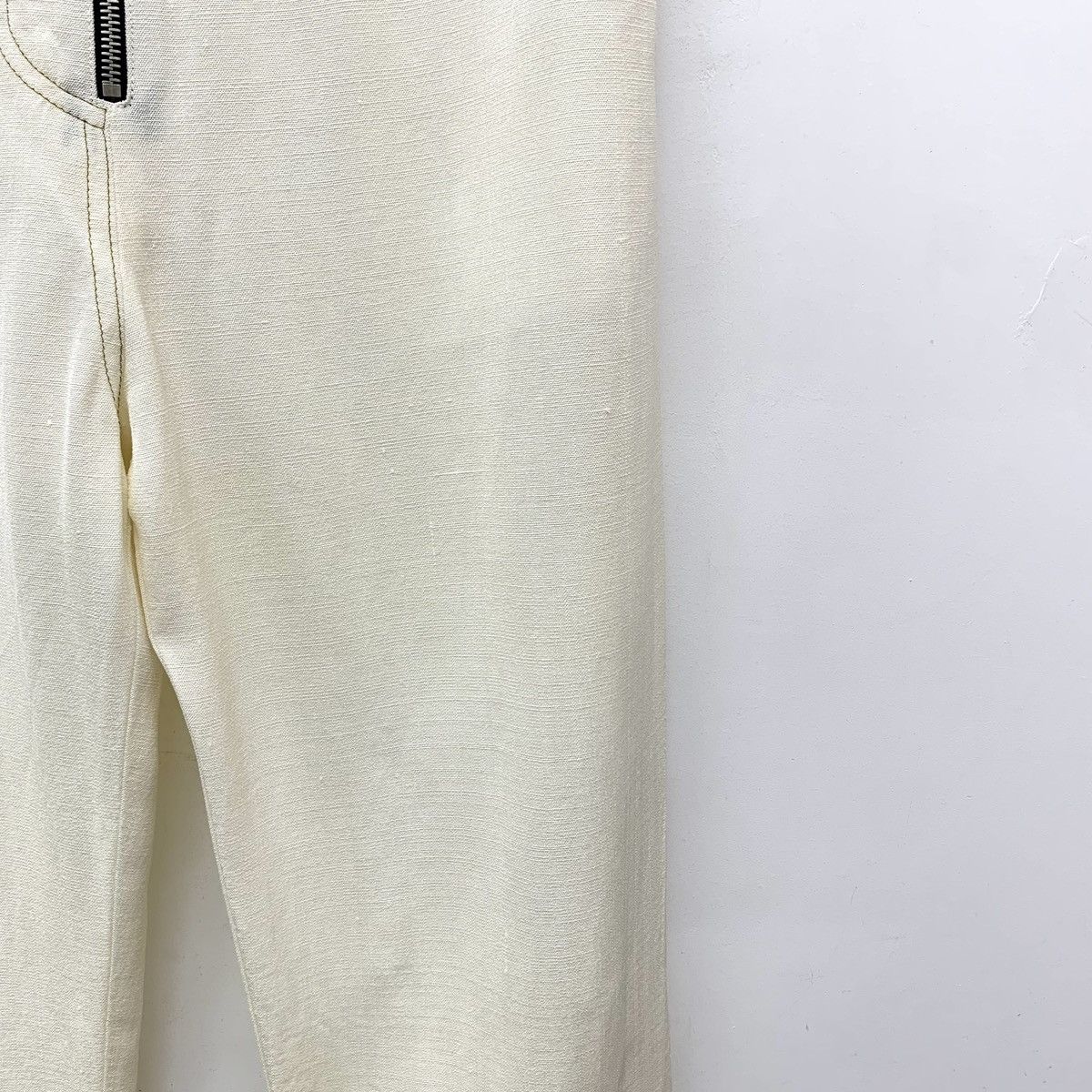 Celine Celine Off-white Zipper Design Casual Pants K26WX Size 26" / US 2 / IT 38 - 4 Thumbnail