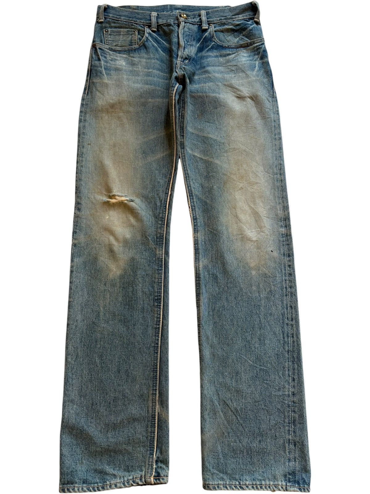 Designer × Japanese Brand Vintage Japanese Brand Selvedge Rusty Mud Wash Distres Jeans Size US 32 / EU 48 - 2 Thumbnail