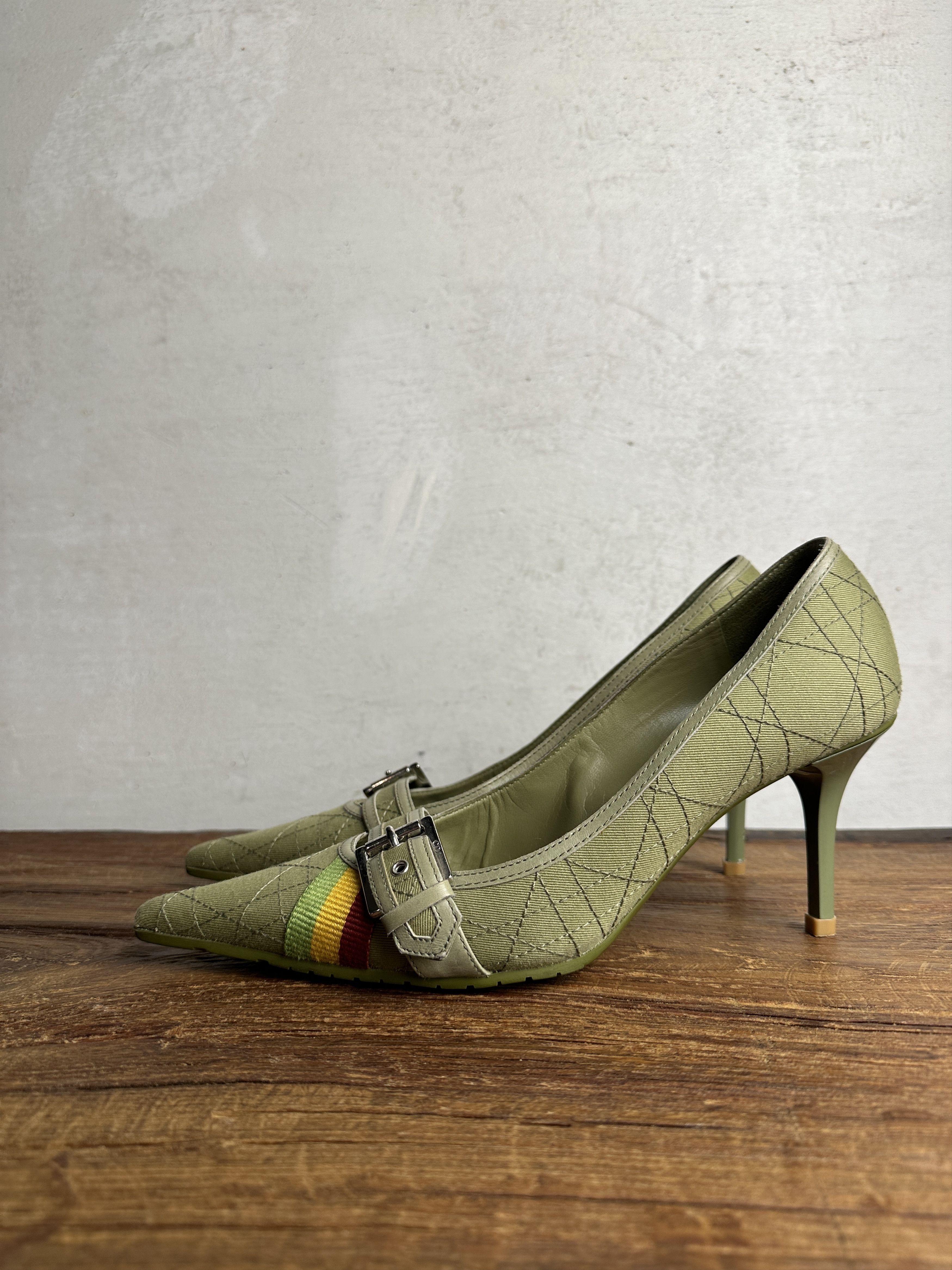 Dior RARE Dior Heels 2004 John Galliano's Rasta Collection Size US 8.5 / IT 38.5 - 2 Thumbnail