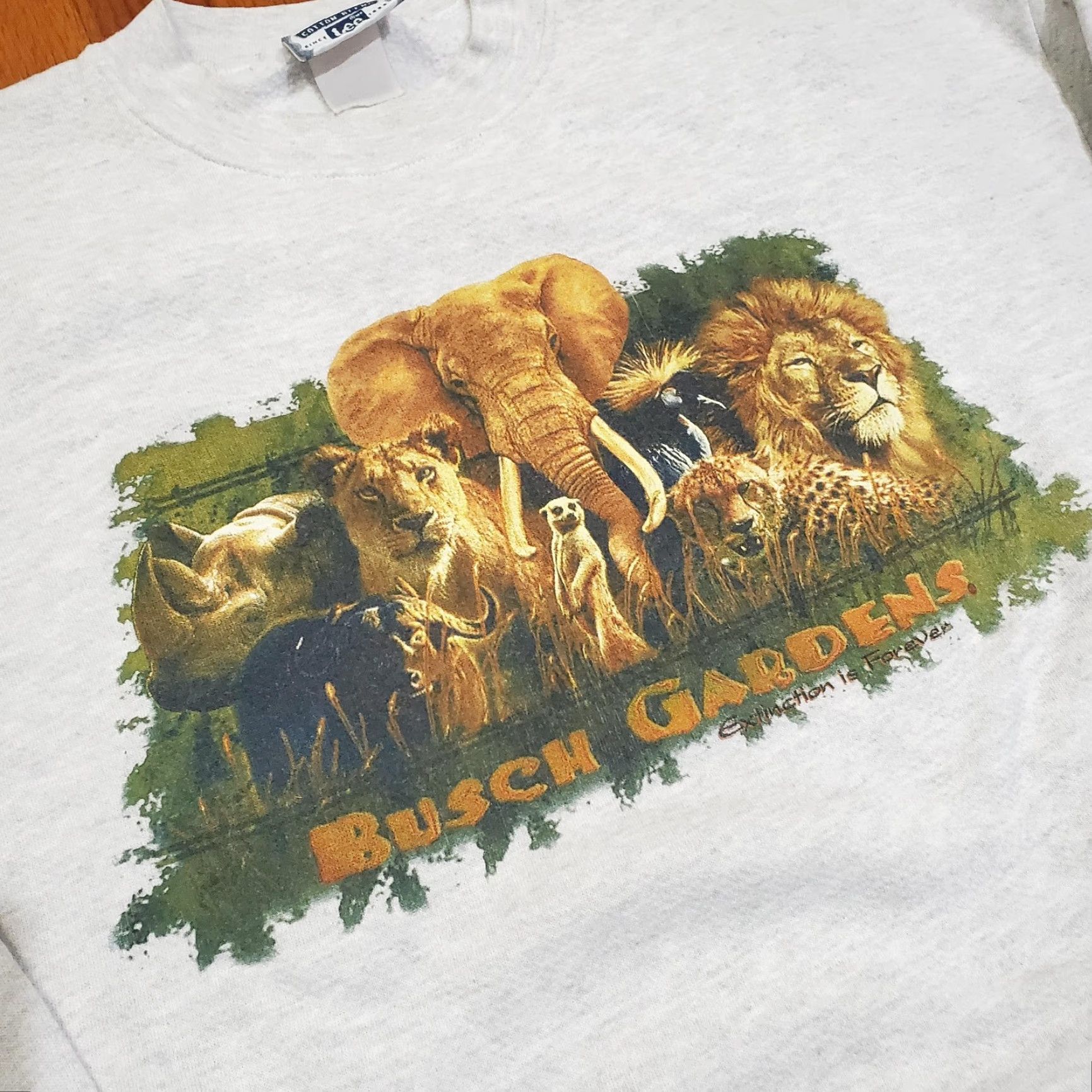 Lee Lee Sweatshirt Mens 2XL Gray Busch Gardens Animal Graphic Fleece Pullover Size US XXL / EU 58 / 5 - 4 Thumbnail