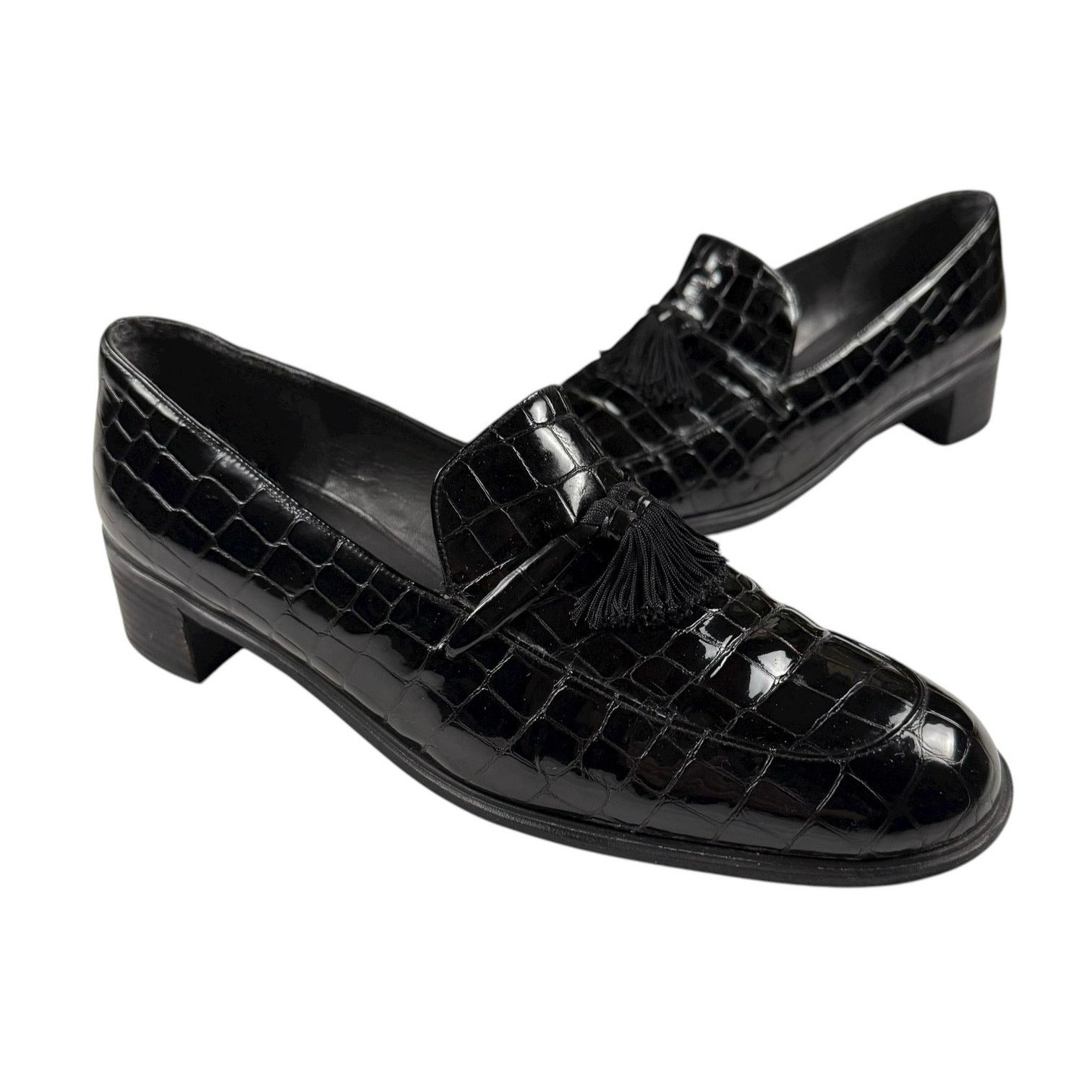 Stuart Weitzman × Vintage Vintage y2k Stuart Weitzman Women's Alligator Tassel Loafers Size US 9.5 / IT 39.5 - 1 Thumbnail