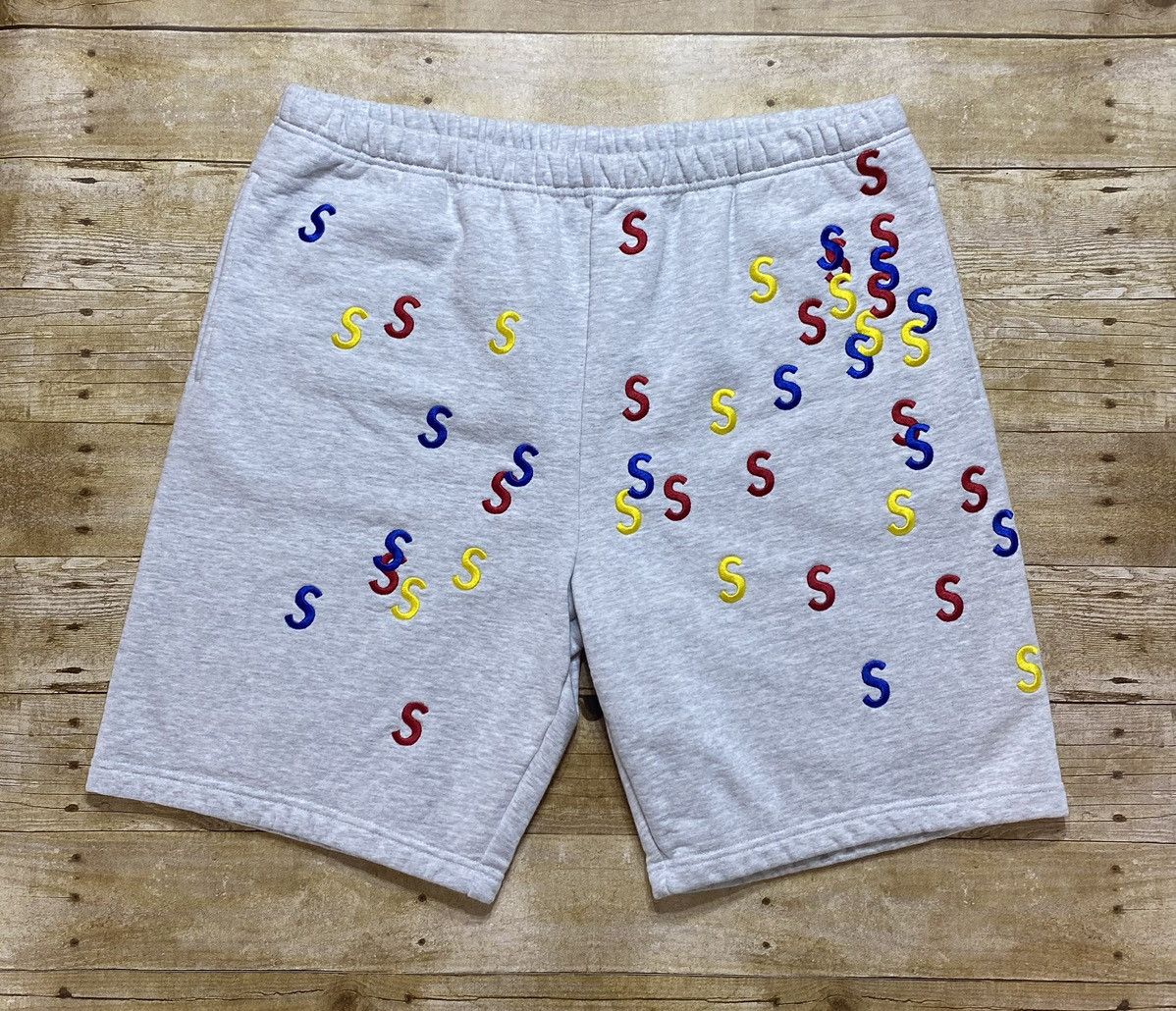 image of Supreme Embroidered S Sweatshort in Ash Grey, Men's (Size 36)