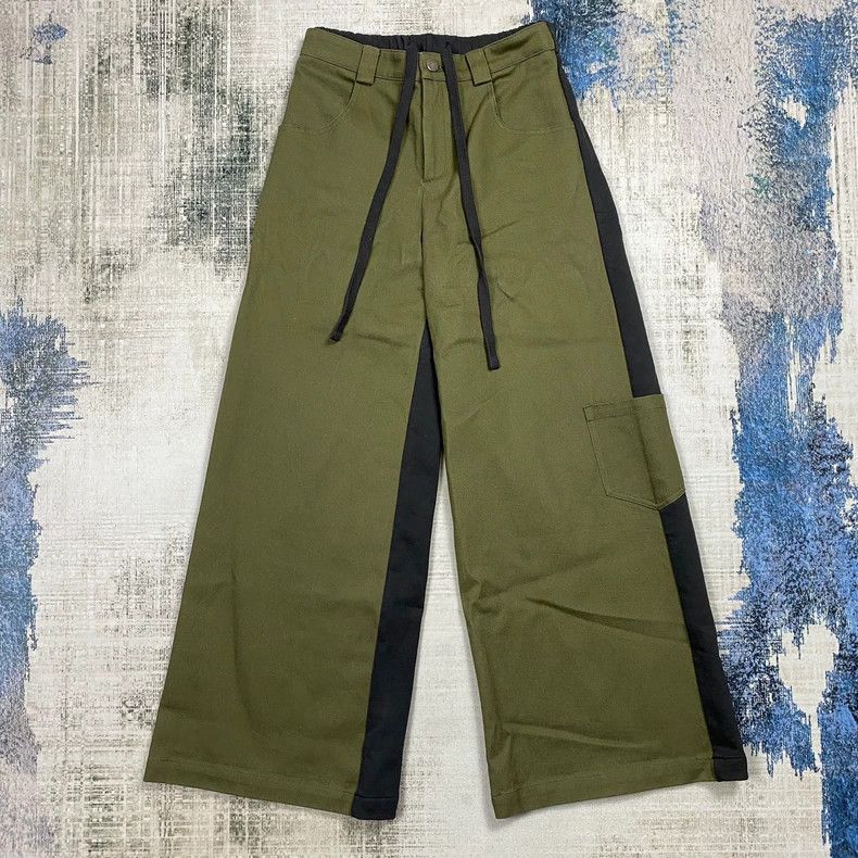 Japanese Brand Soi Reset Women's Green Patchwork Casual Pants-yf Size 26" / US 2 / IT 38 - 1 Thumbnail
