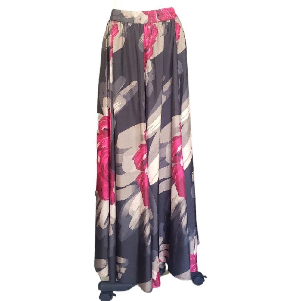 Designer CT554 truly 4 you Black & Red Maxi Floral Skirt XL Size 40" / US 18 - 1 Thumbnail