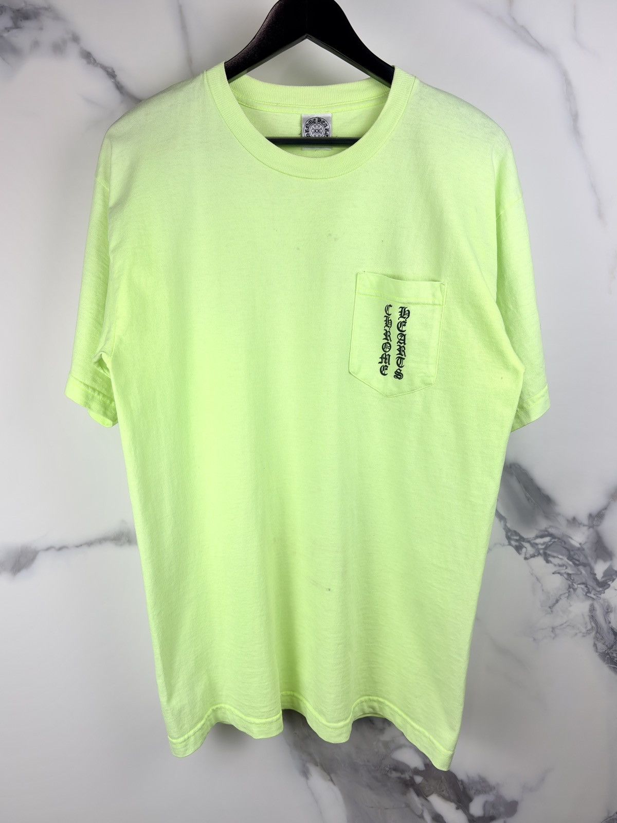 Chrome Hearts Chrome Hearts Vintage Neon Green Scroll Logo Pocket Tshirt Size US L / EU 52-54 / 3 - 2 Thumbnail