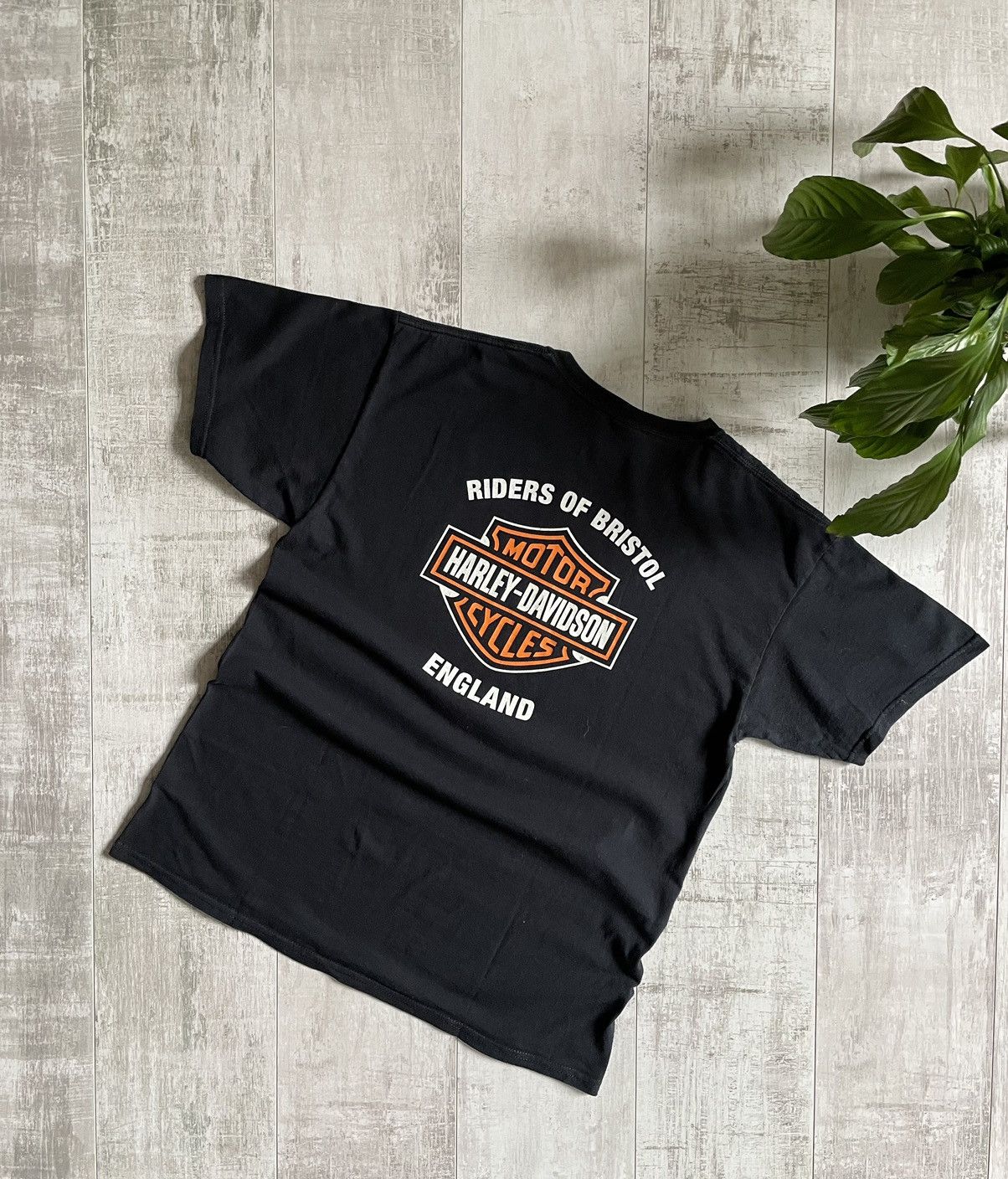 Harley Davidson × Vintage Vintage Harley Davidson Fire Logo T-Shirt England Motorcycle Size US L / EU 52-54 / 3 - 2 Thumbnail
