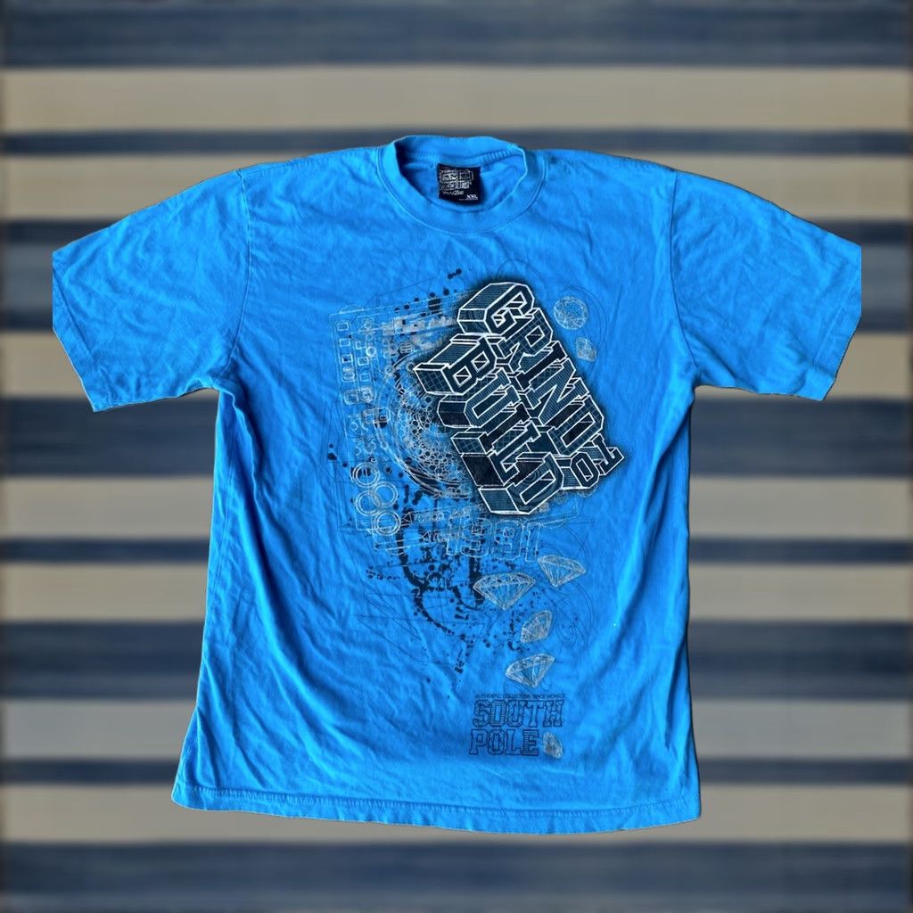 Southpole VINTAGE Southpole T-Shirt 2XL Blue Cyber Grunge Emo Skater Jesse Men Short Sleeve Crew Neck Cotton Skull Pattern 90s Mens Size US XXL / EU 58 / 5 - 1 Thumbnail