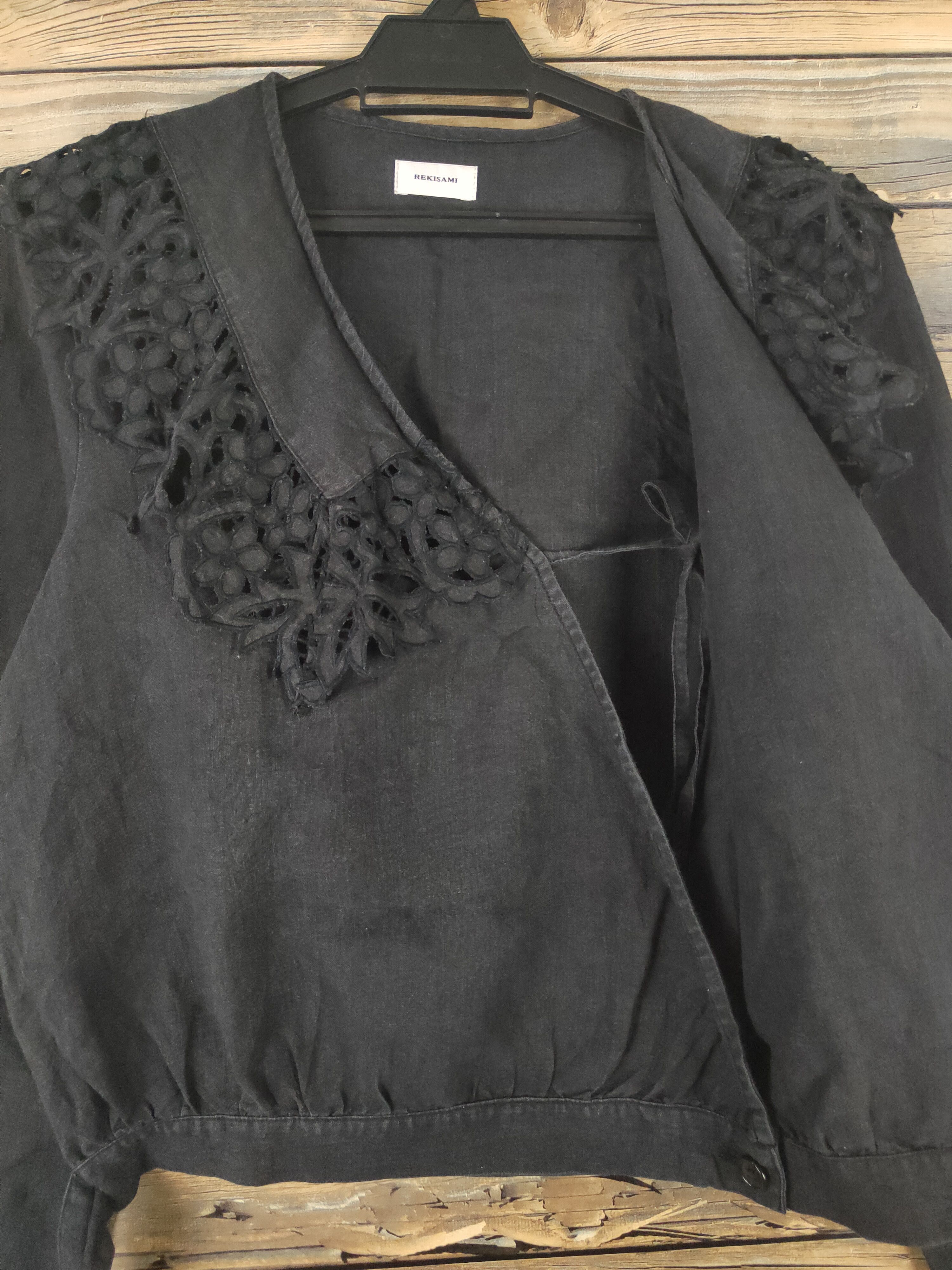 Japanese Brand × Vintage Vintage & Luxury Design Rekisama Black Blouses Size M / US 6-8 / IT 42-44 - 3 Thumbnail