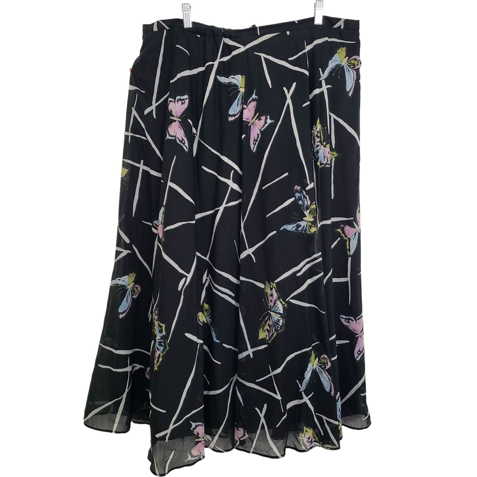 Other Silk Cotton Butterfly Maxi Skirt Womens Waist Size 38 / XL Size 38" / US 16 / IT 52 - 1 Thumbnail