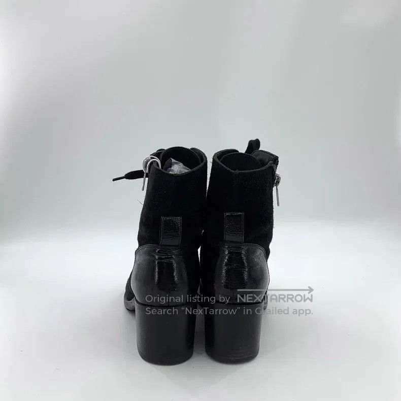 Chanel Chanel Black leather lace-up casual thick-heeled boots Size US 6.5 / IT 36.5 - 4 Thumbnail