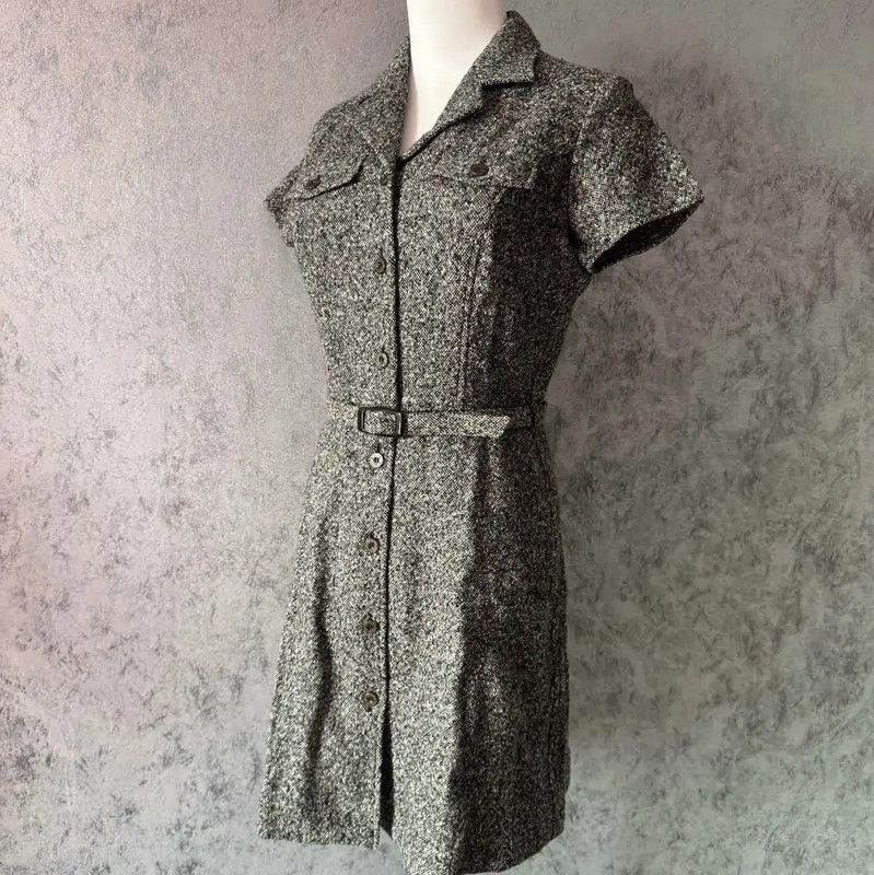 Burberry Burberry Grey Wool Blend Midi Dress Size L / US 10 / IT 46 - 1 Thumbnail