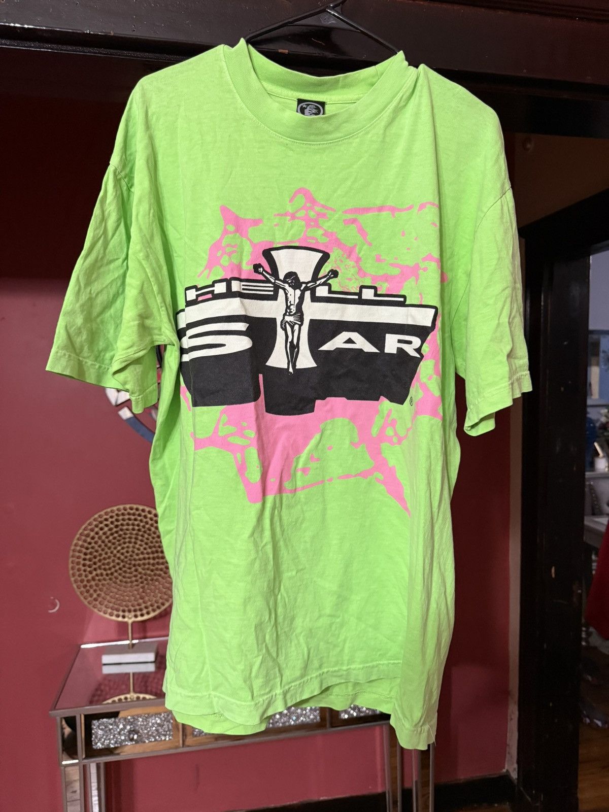 HELLSTAR Hellstar Jesus Neon T shirt Size Large Size US L / EU 52-54 / 3 - 1 Thumbnail