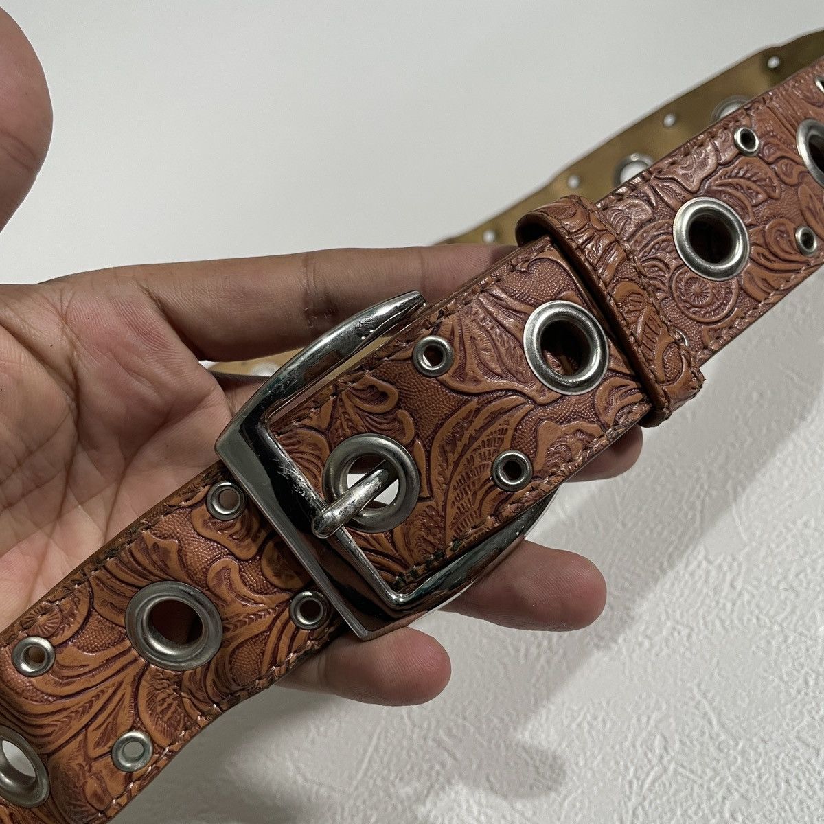 Tornado Mart Vintage western y2k leather belt Size ONE SIZE - 2 Thumbnail