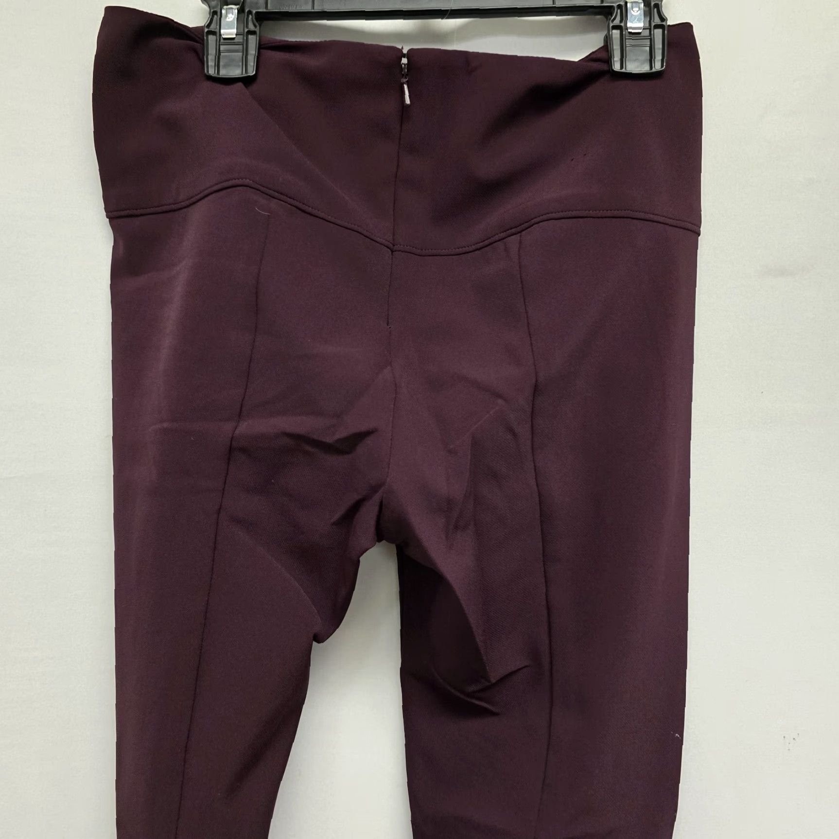Veronica Beard VERONICA BEARD Pants Cropped Slim Zip Back Bordeaux 2 Womens Solid Knit Office Workwear 2010s Size 26" / US 2 / IT 38 - 5 Thumbnail