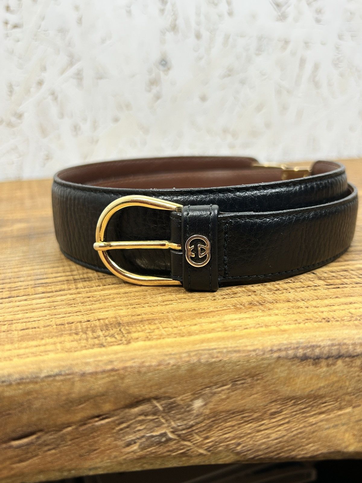 80s Vintage Gucci Black Leather Made In Italy Belt