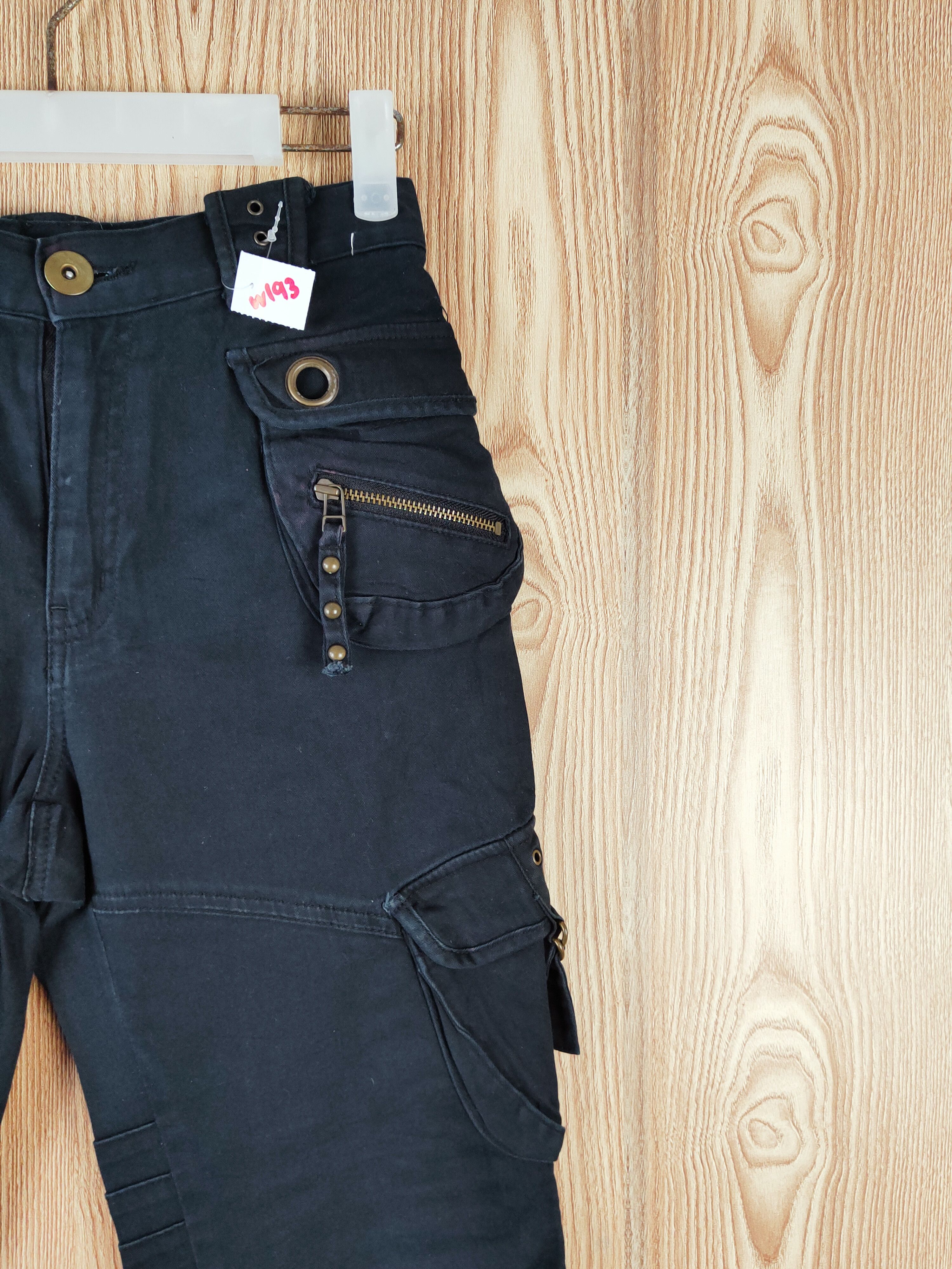 Japanese Brand DL Fre.s.cute Black Multipocket Tactical Cargo Pants #W193 Size US 26 / EU 42 - 5 Thumbnail
