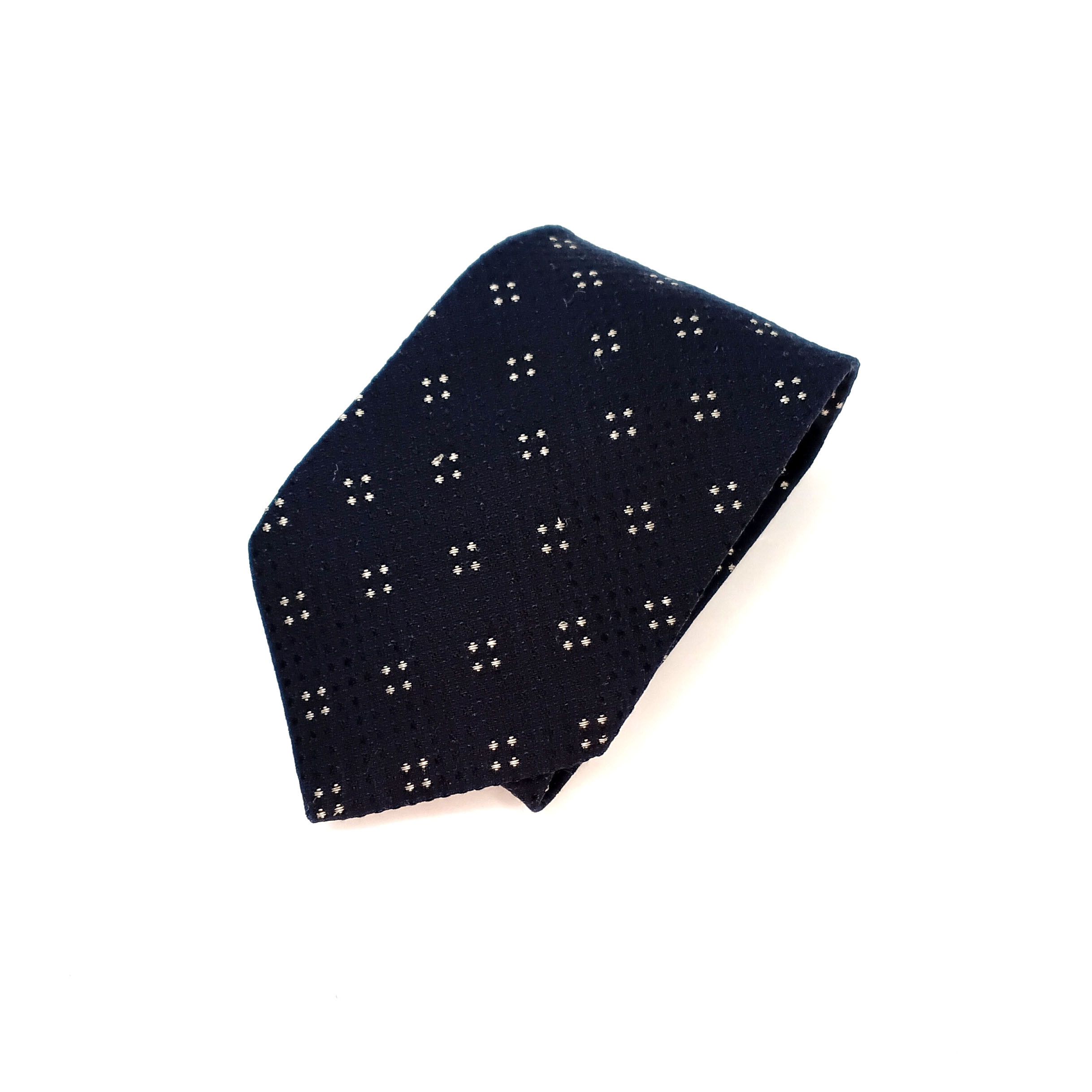 Hugo Boss Hugo Boss Silk Tie – Navy - Italy – Textured Dot Pattern Size ONE SIZE - 1 Thumbnail