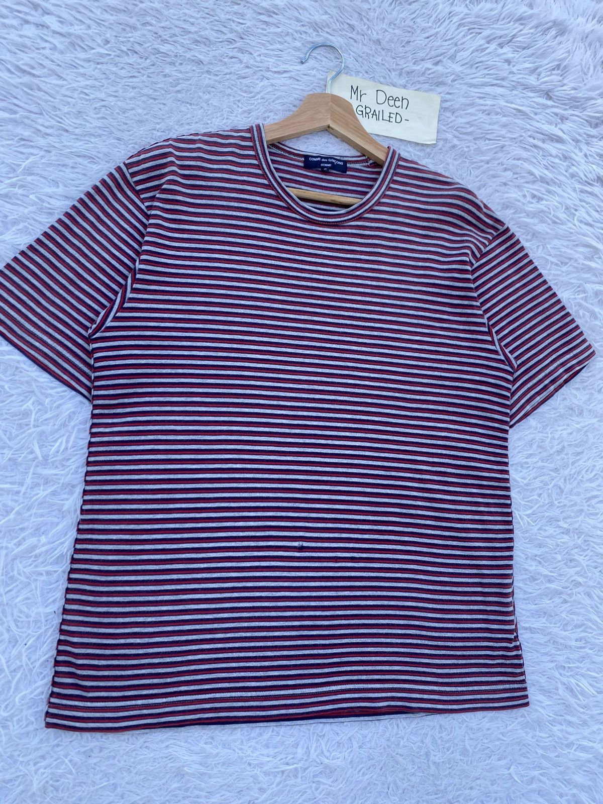Comme des Garcons Homme Plus Rare AD2006 Comme Des Garcons Homme Stripes Tshirt Size US S / EU 44-46 / 1 - 5 Thumbnail