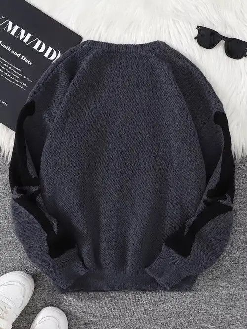 Japanese Brand Skaleton Round Neck Knitted Pullover Size US L / EU 52-54 / 3 - 8 Thumbnail