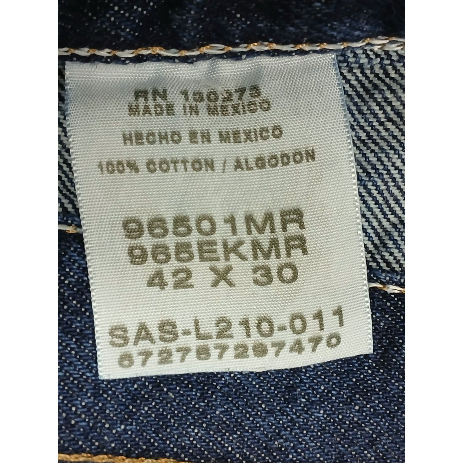 Wrangler Wrangler (42x30) Men's Straight Leg Blue Denim Jeans Size US 42 / EU 58 - 8 Thumbnail