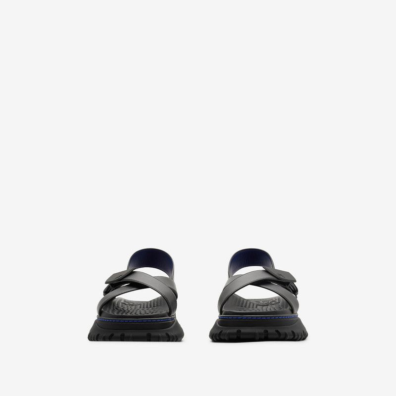 Burberry o1w1db10226 Leather Pebble Sandals In Black Size US 5 / EU 37 - 2 Thumbnail