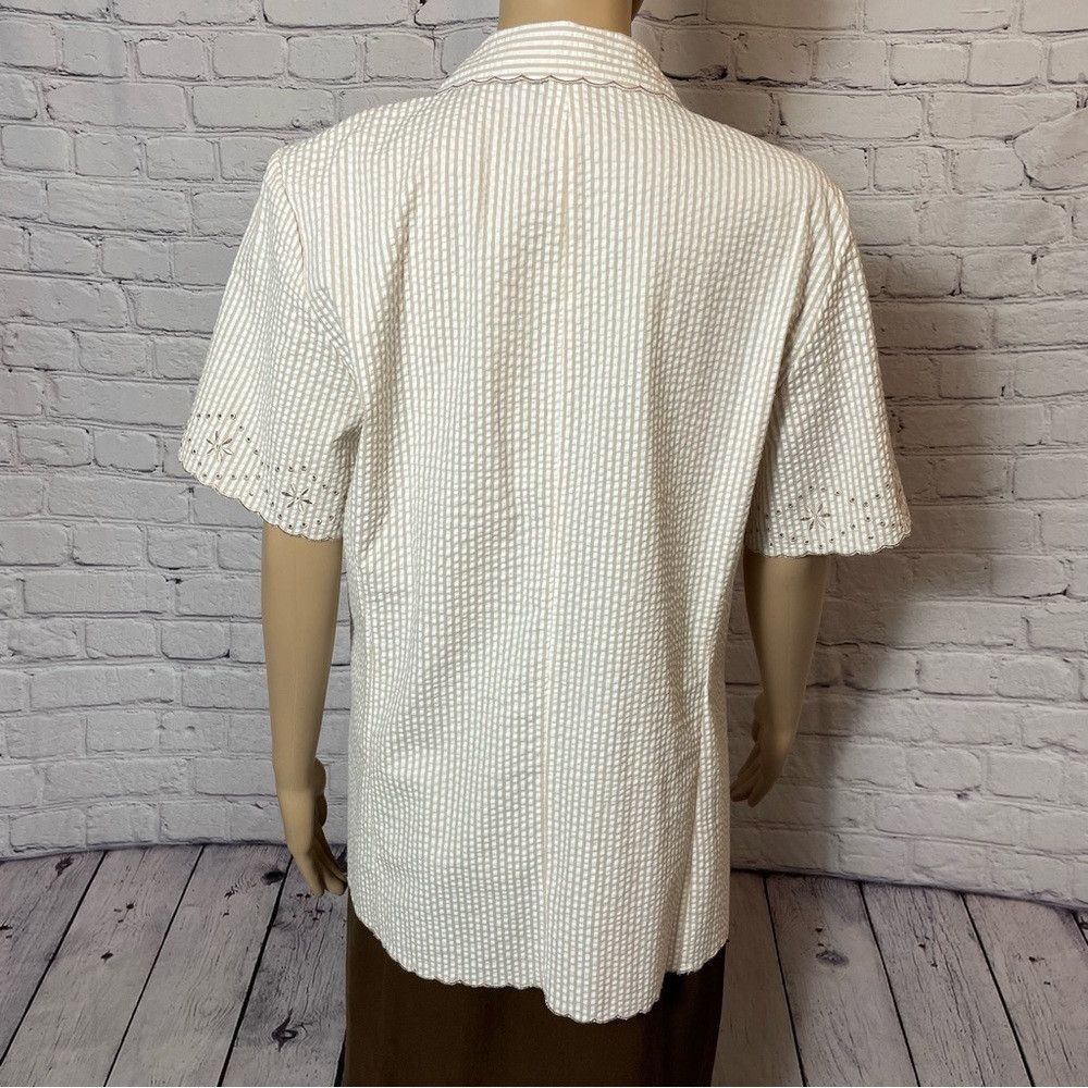Other Susan Graver Style Embroidered Cotton Short Sleeve Jacket S Size L / US 10 / IT 46 - 4 Thumbnail