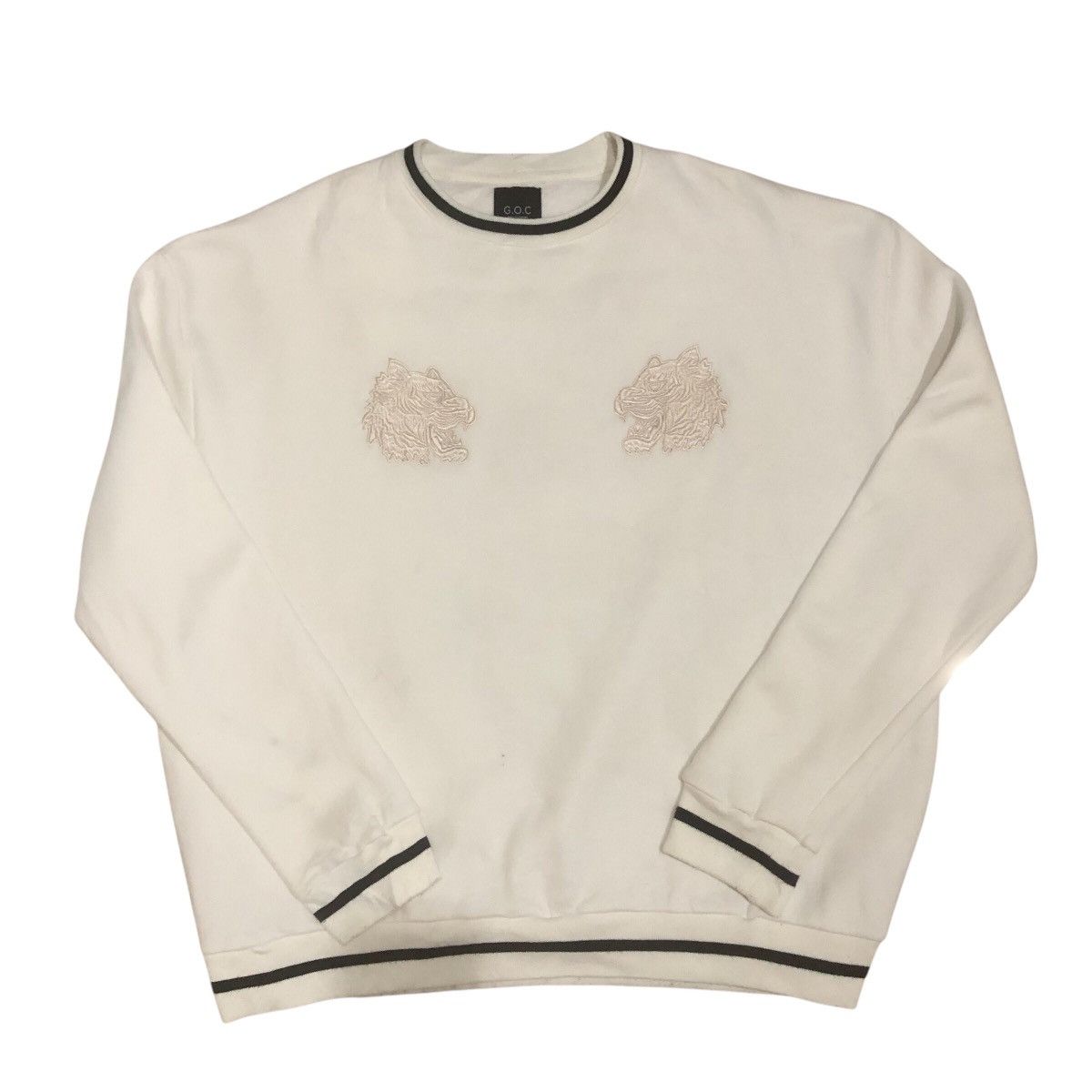 Other Embroidery White Tiger Sukajan Style Seeatshirt Size US L / EU 52-54 / 3 - 1 Thumbnail