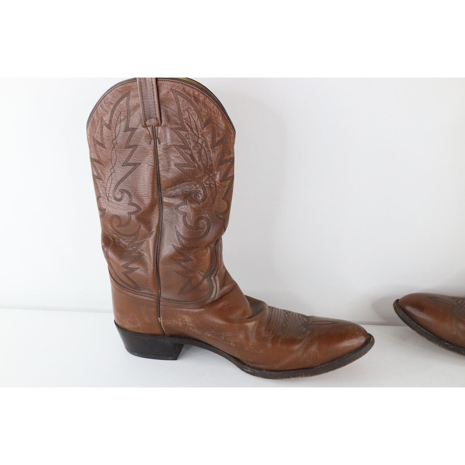 Vintage Vintage 90s Dan Post Distressed Tribal Leather Cowboy Boots Size US 10.5 / EU 43-44 - 7 Thumbnail