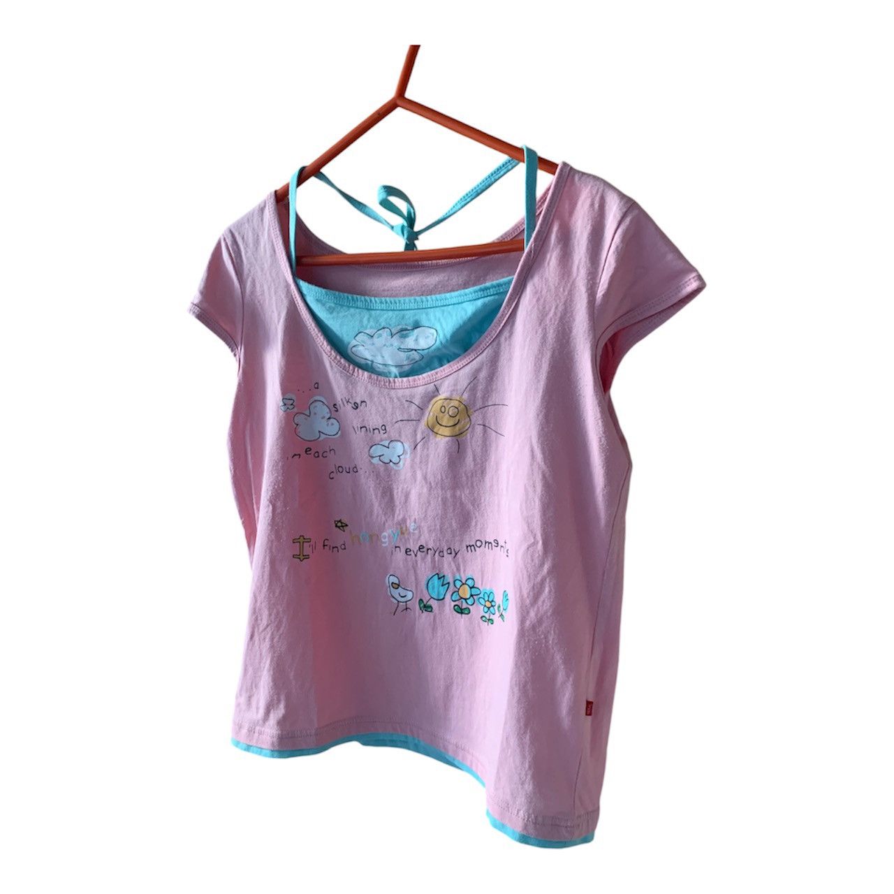 Vintage Vintage Y2K 90s Graphic Layered Baby Tee Pink and Blue Size M / US 6-8 / IT 42-44 - 8 Thumbnail