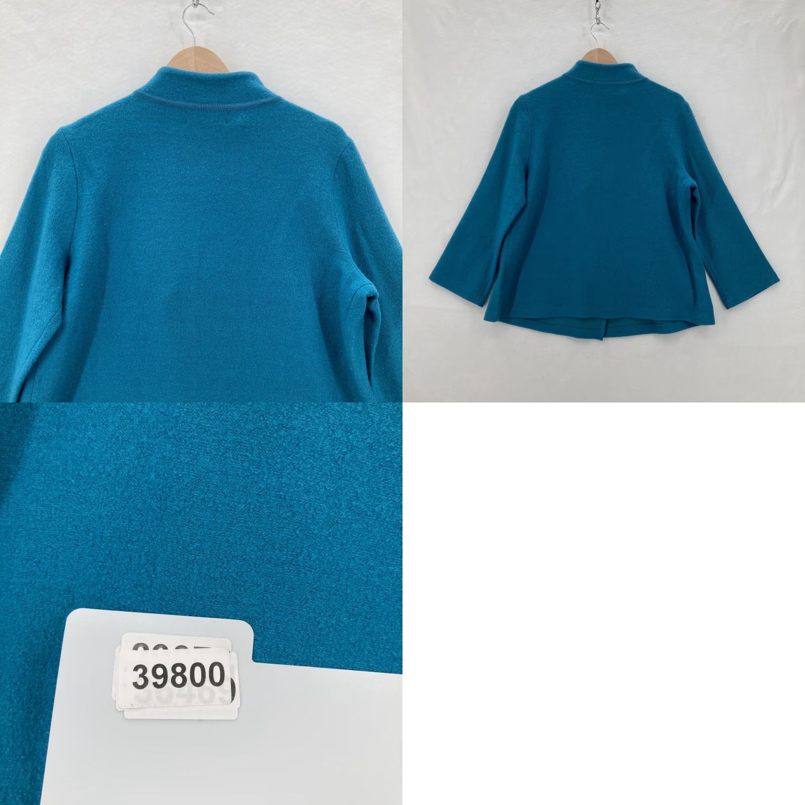 Jones New York Jones New York Coat Womens Large Collarless Jewel Button Wool Blend Blue NWT Fashion Jacket Mid-Length Size L / US 10 / IT 46 - 9 Thumbnail