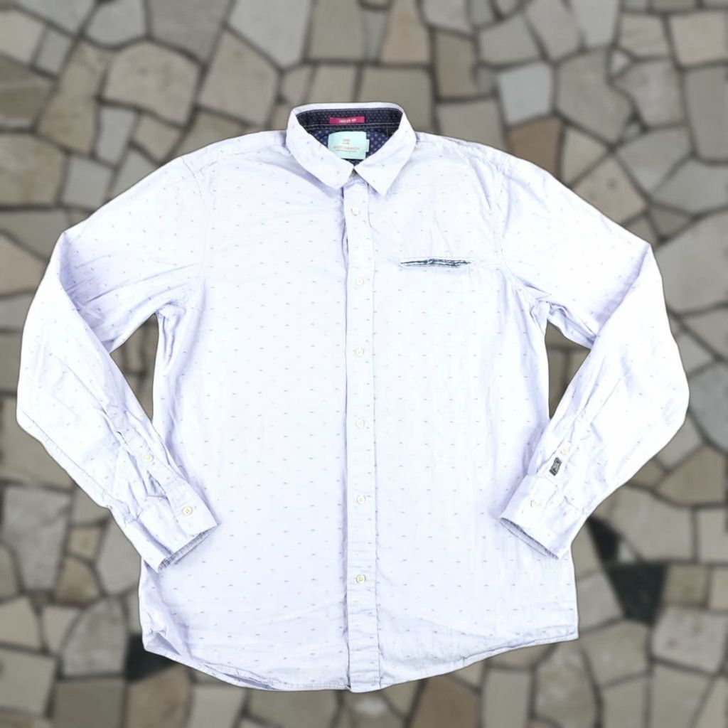 Scotch & Soda Scotch & Soda Shirt Mens Large Light Blue Printed Relax Fit Roll Tab Long Sleeve Button-Up with Pockets Size US L / EU 52-54 / 3 - 1 Thumbnail