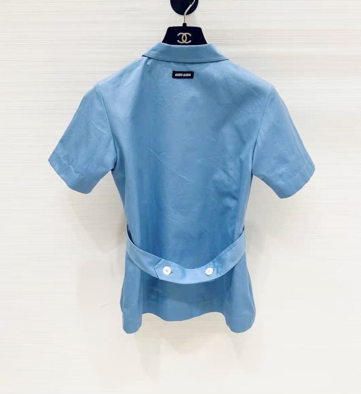 Miu Miu MiuMiu 25 Runway Collection Blue Short Sleeve Shirt J33 Size XS / US 0-2 / IT 36-38 - 2 Thumbnail