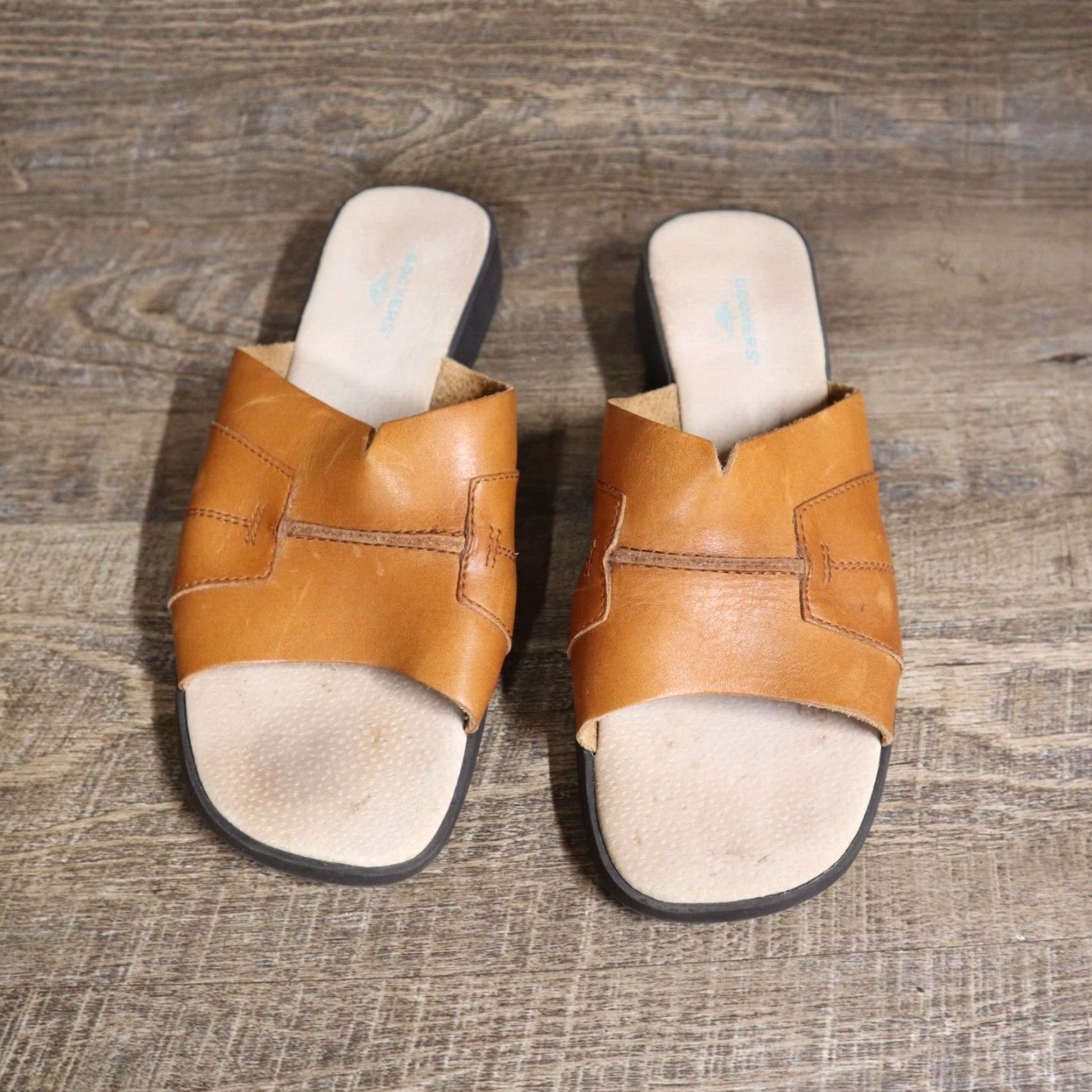 Dockers Dockers Women Sandal Slip On Leather Brown Casual Comfort Wear Women's Size 8.5 Size US 9 / IT 39 - 3 Thumbnail