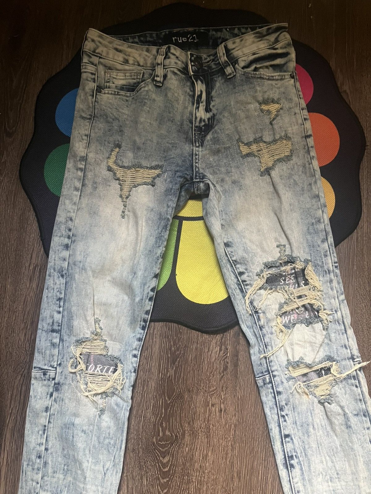 Other Rue21 Faded Blue Ripped Jeans size 28-30 Size US 28 / EU 44 - 1 Thumbnail