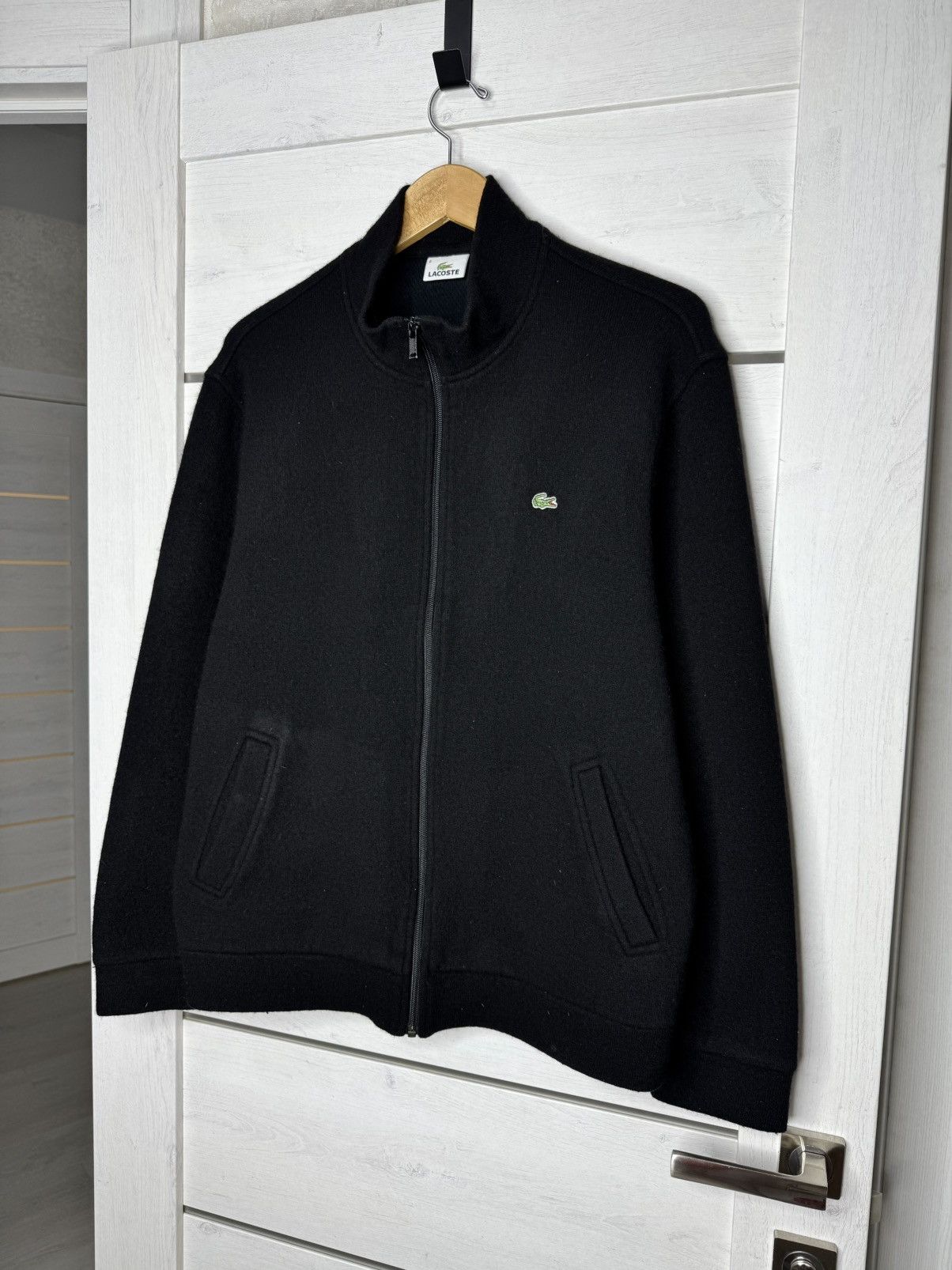 Lacoste Vintage Lacoste Wool Jacket Cardigan Black Old Money Y2K Size US XL / EU 56 / 4 - 1 Thumbnail